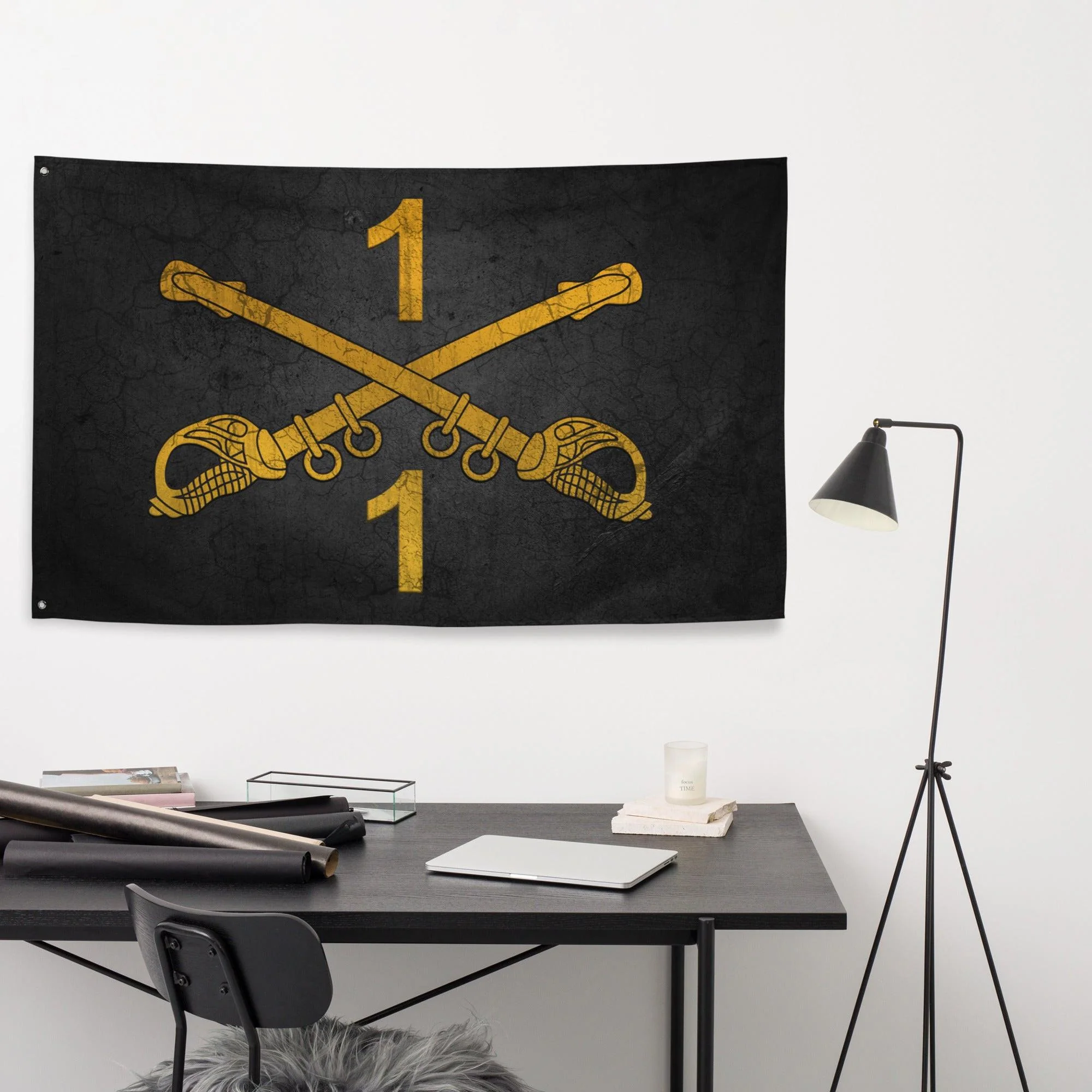 1-1 CAV "Blackhawks" Cavalry Sabers Black Flag - Image 3