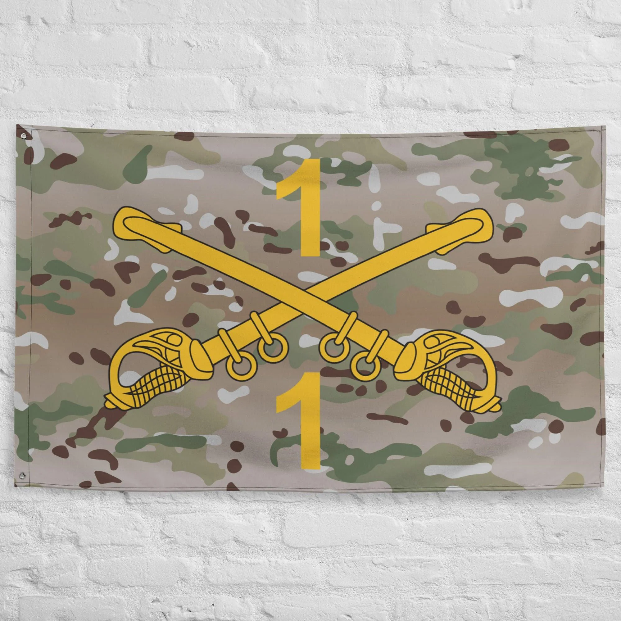 1-1 CAV "Blackhawks" Multicam Wall Flag - Image 3