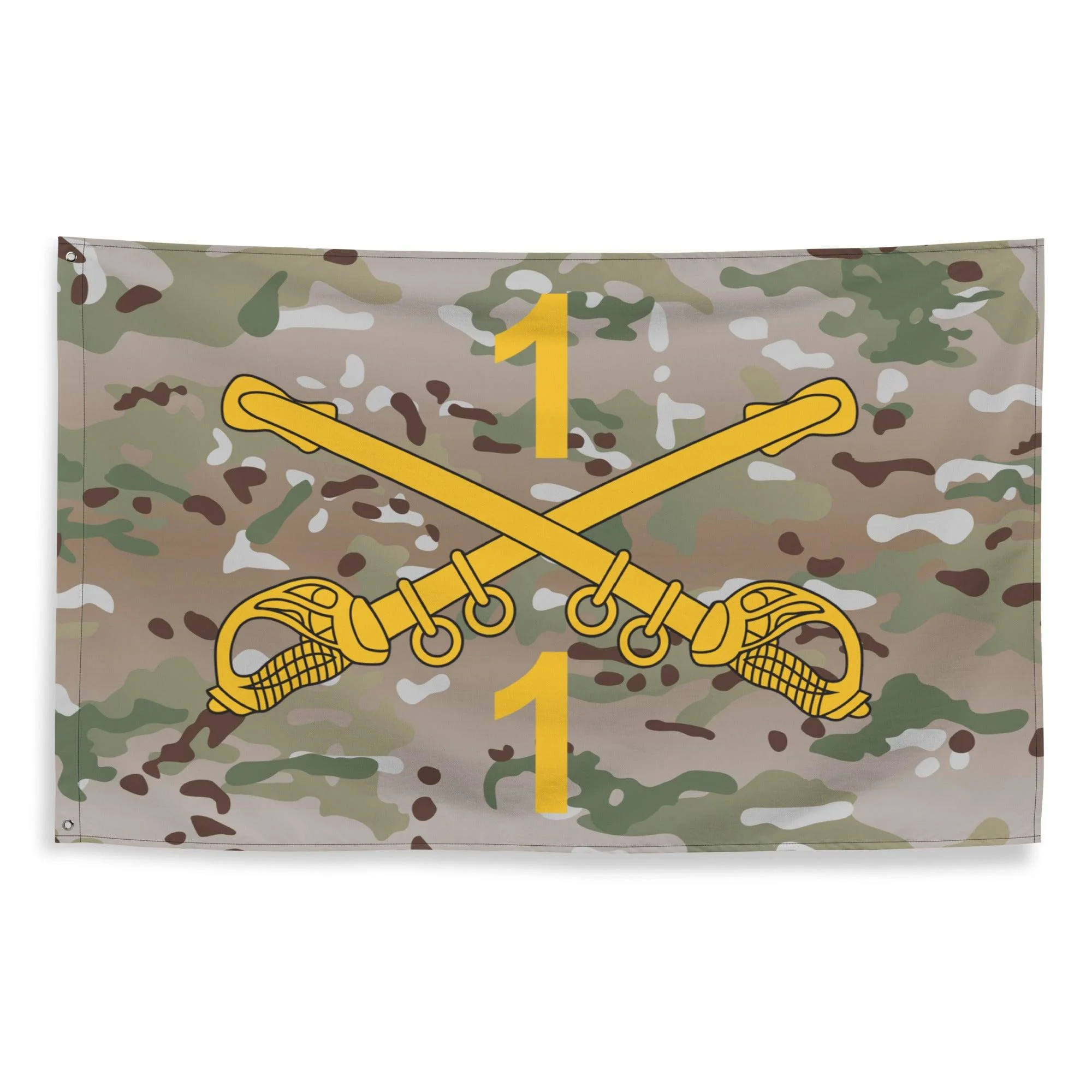 1-1 CAV "Blackhawks" Multicam Wall Flag - Image 4