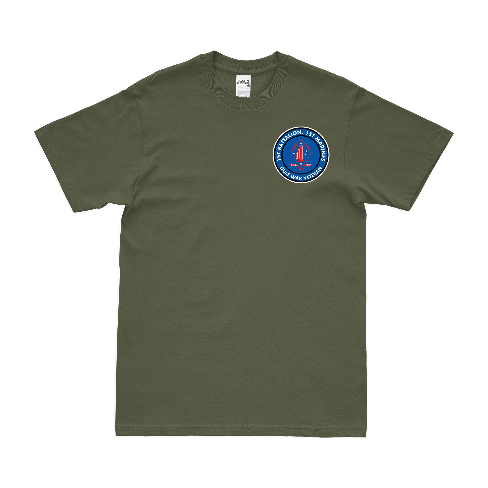 1/1 Marines Gulf War Veteran Left Chest Emblem T-Shirt - Image 2
