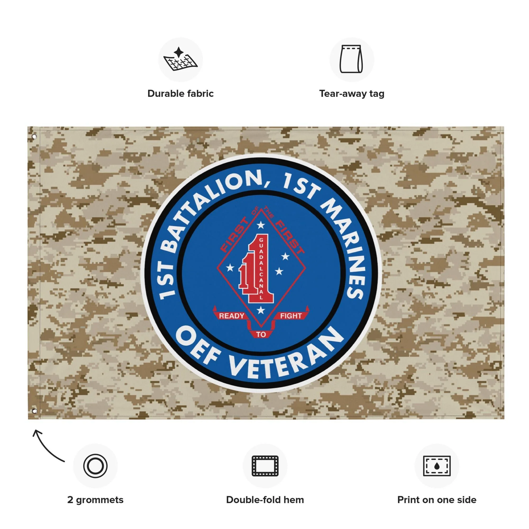 1/1 Marines Operation Enduring Freedom Veteran MARPAT Flag - Image 2
