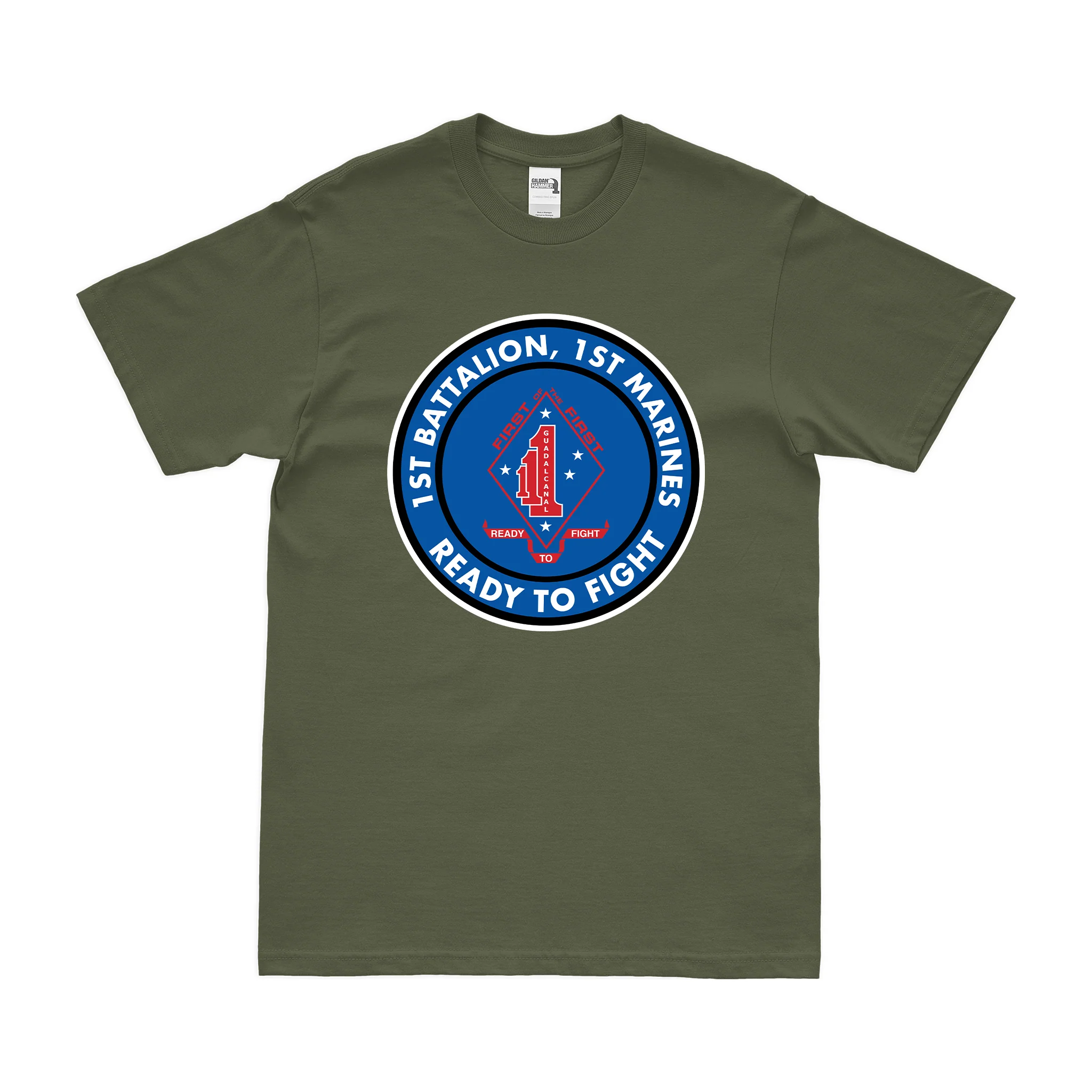 1/1 Marines 'Ready to Fight' Motto Emblem T-Shirt - Image 2