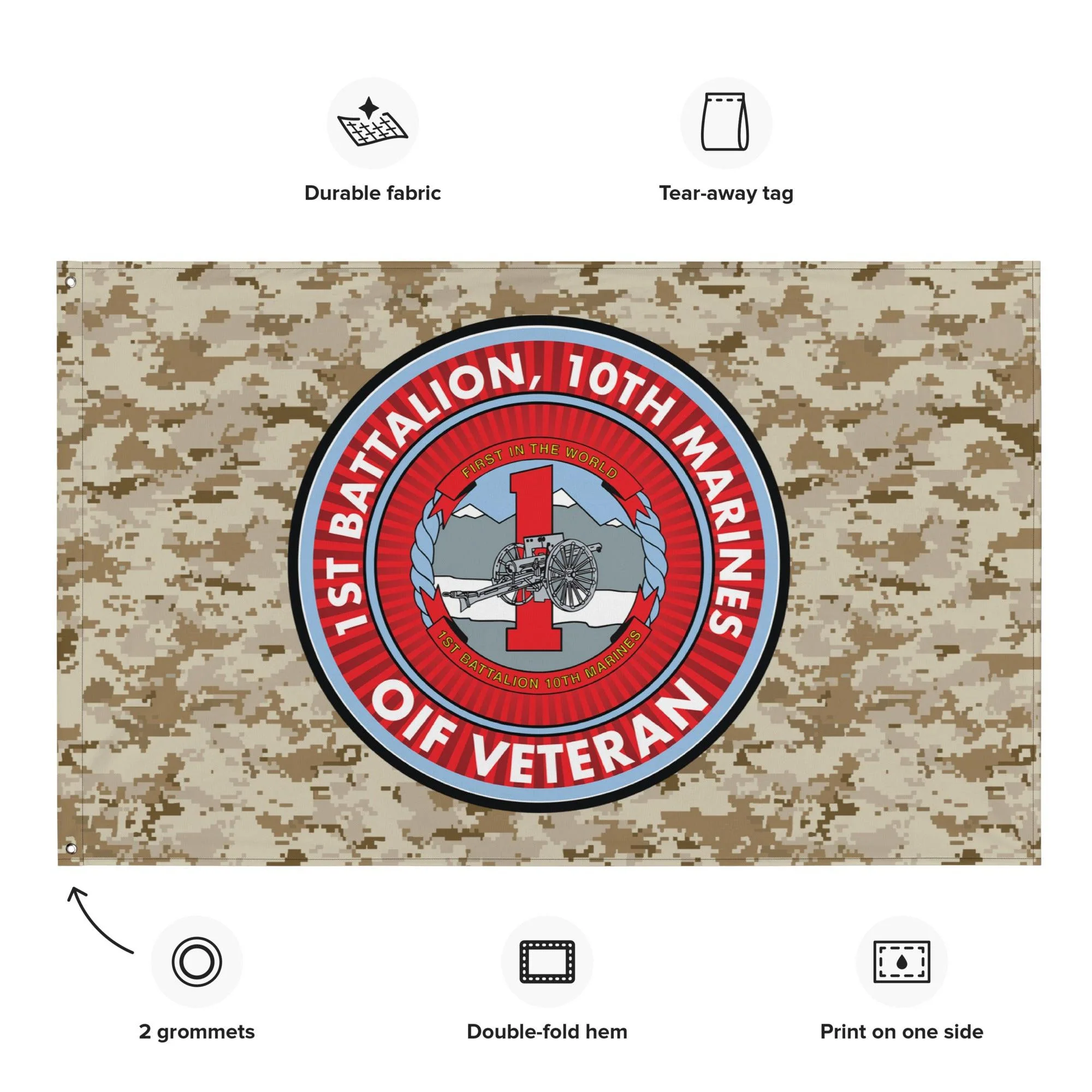 1/10 Marines OIF Veteran Emblem MARPAT Flag - Image 2