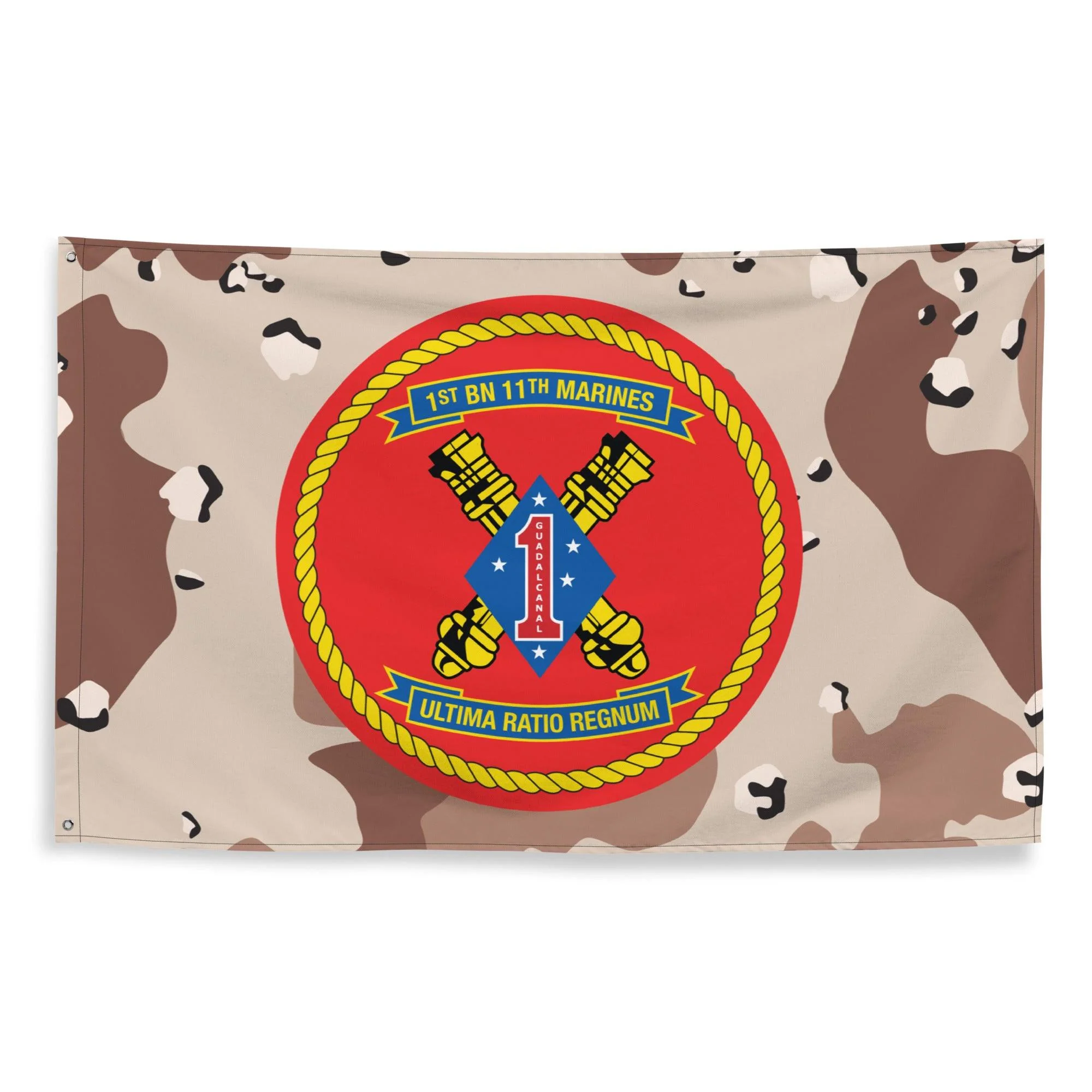 1/11 Marines Unit Emblem Chocolate-Chip Camo Flag - Image 4
