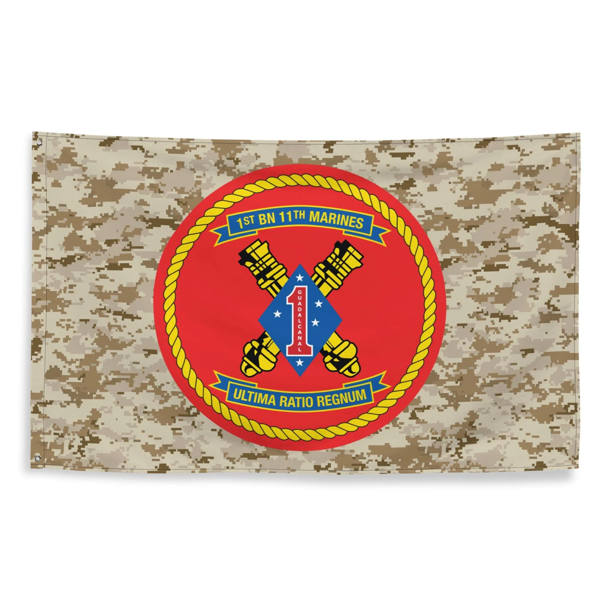 1/11 Marines Unit Emblem MARPAT Camo Flag - Image 4