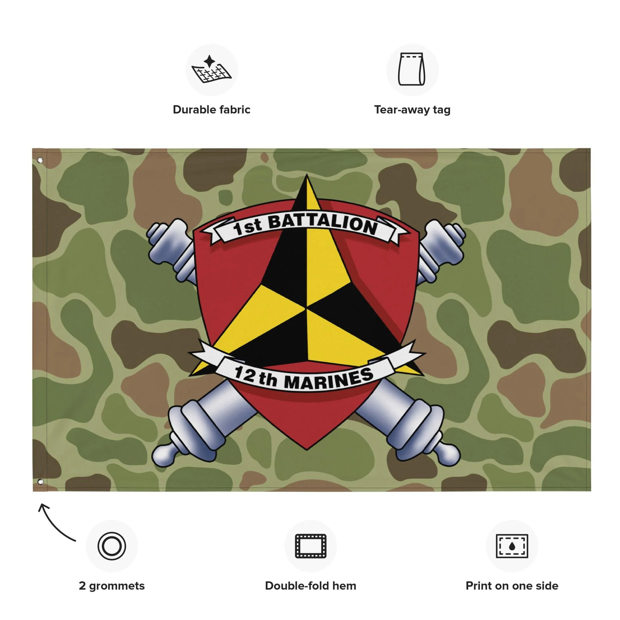 1/12 Marines Unit Emblem Frogskin Camo Flag - Image 2