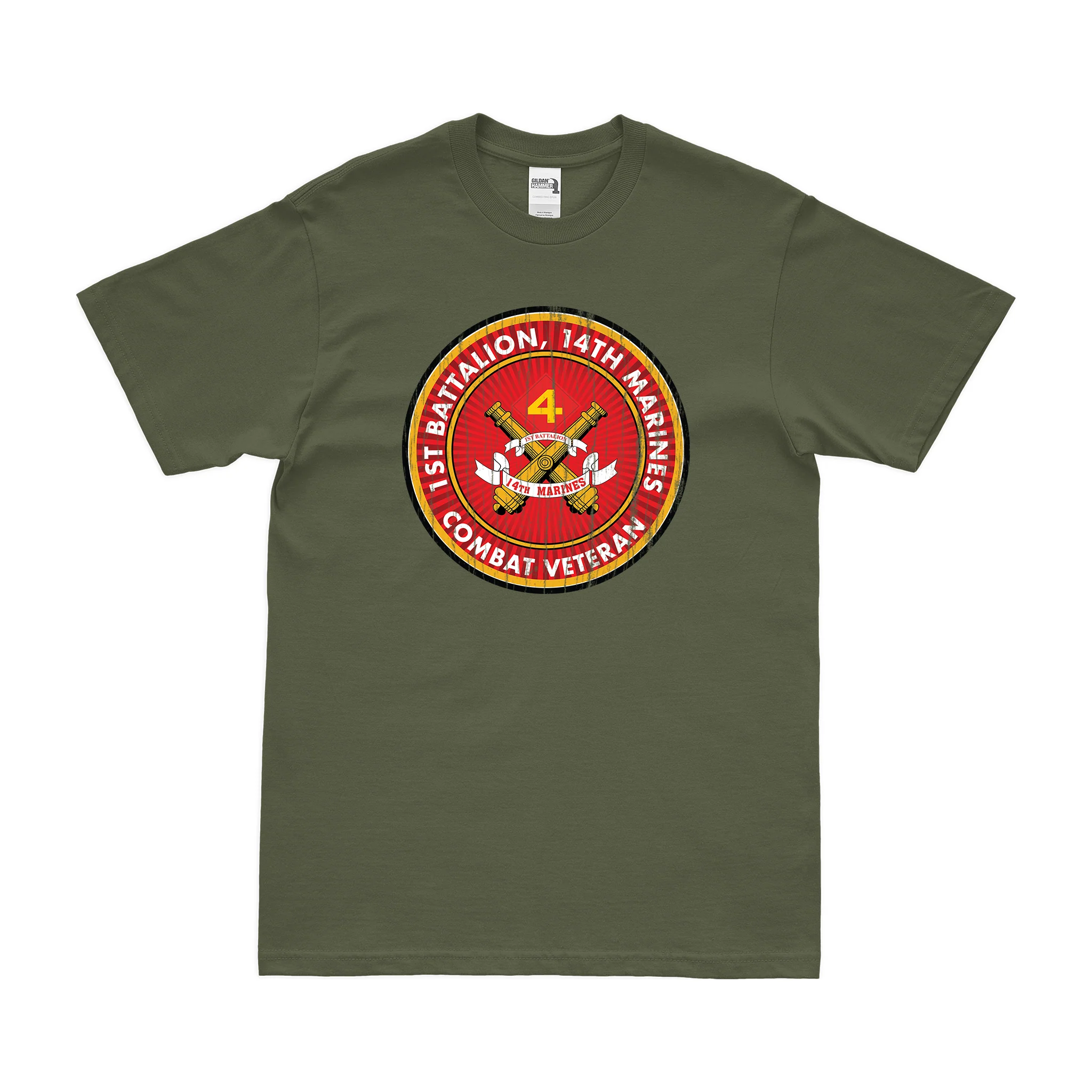 1st Bn 14th Marines (1/14 Marines) Combat Veteran T-Shirt - Image 4