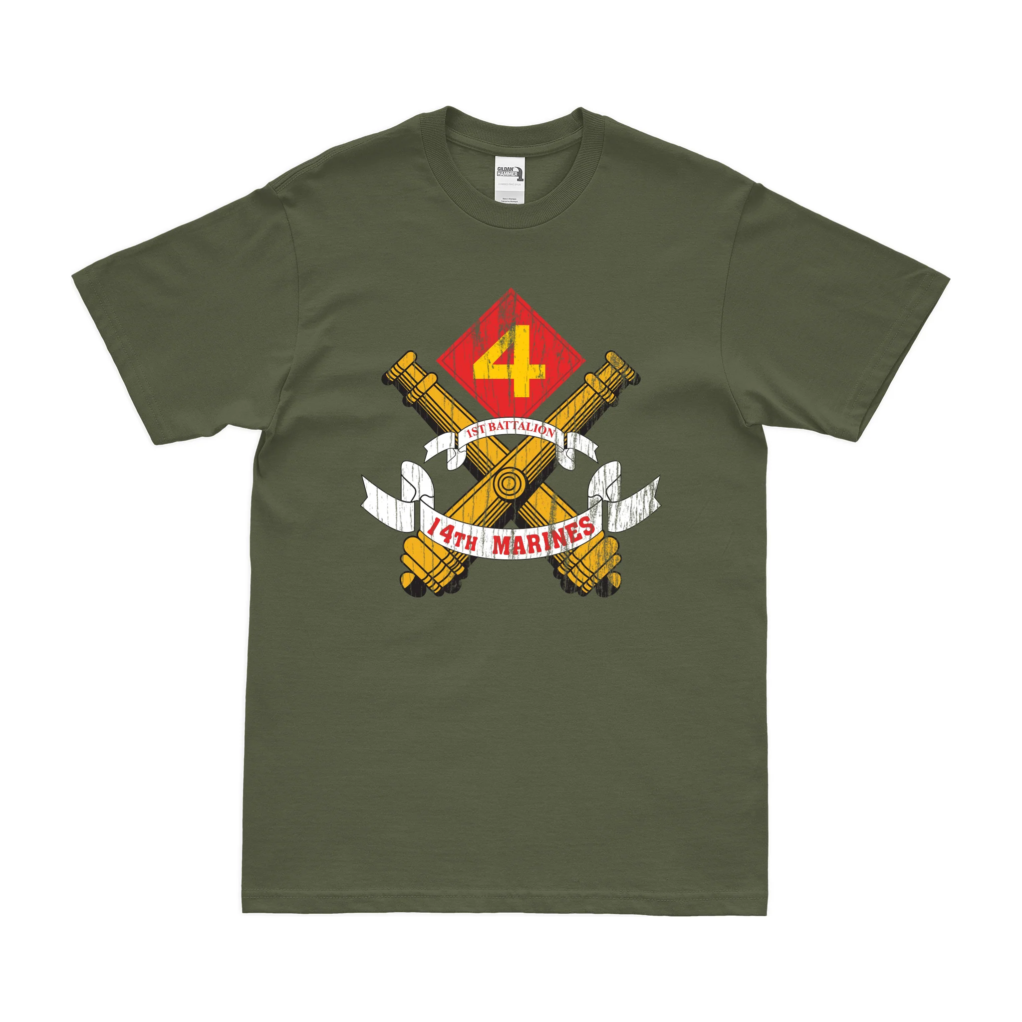 1st Battalion, 14th Marines (1/14) Logo Emblem T-Shirt - Image 4