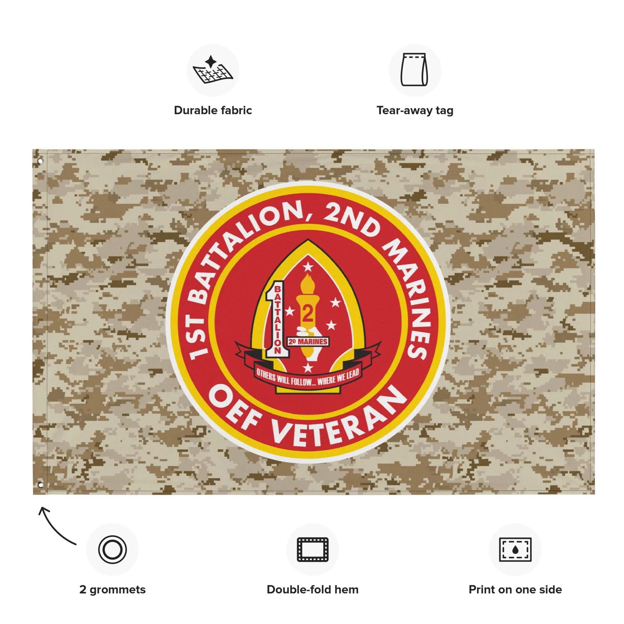 1/2 Marines Operation Enduring Freedom Veteran MARPAT Flag - Image 2