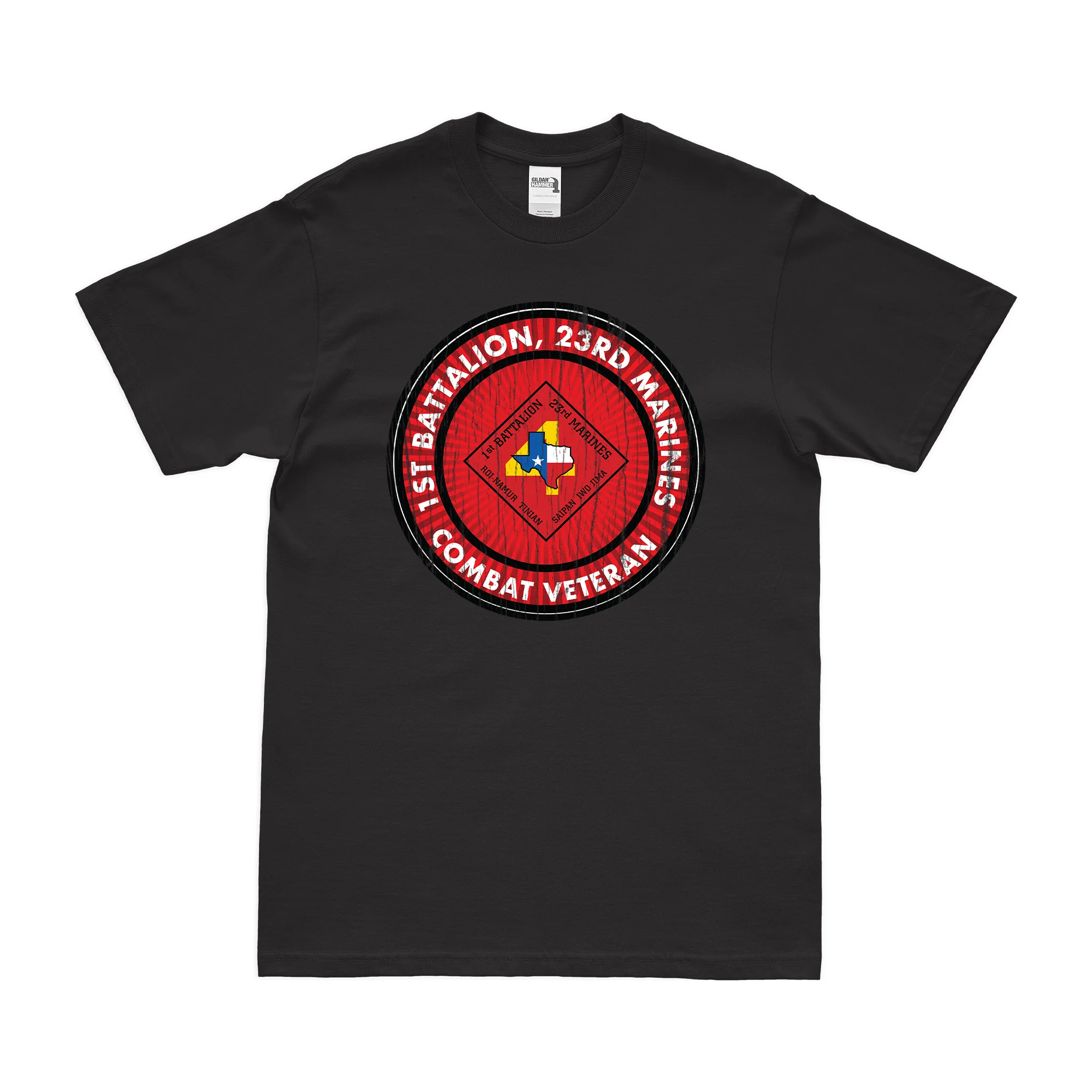 1st Bn 23rd Marines (1/23 Marines) Combat Veteran T-Shirt - Image 3