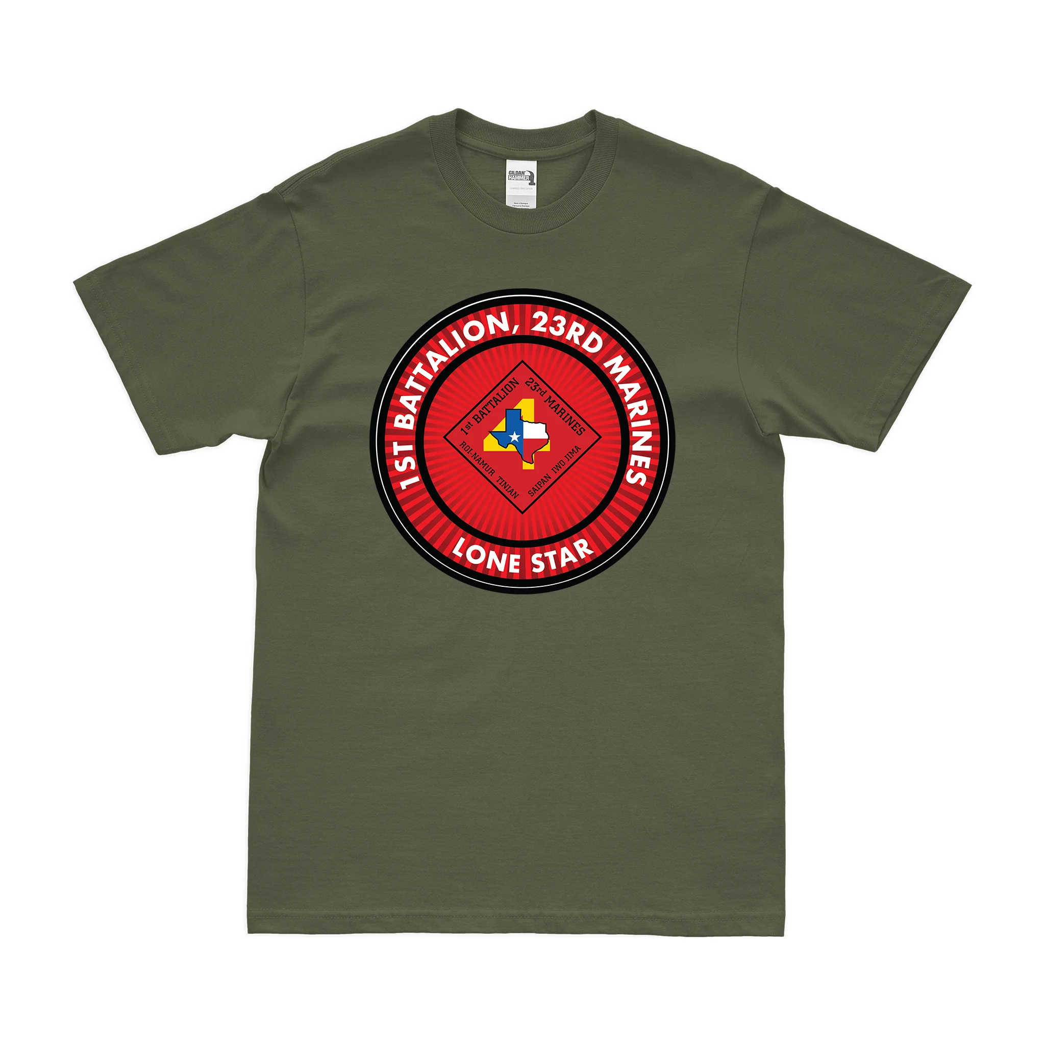 1st Bn 23rd Marines (1/23 Marines) Lone Star Motto T-Shirt - Image 2