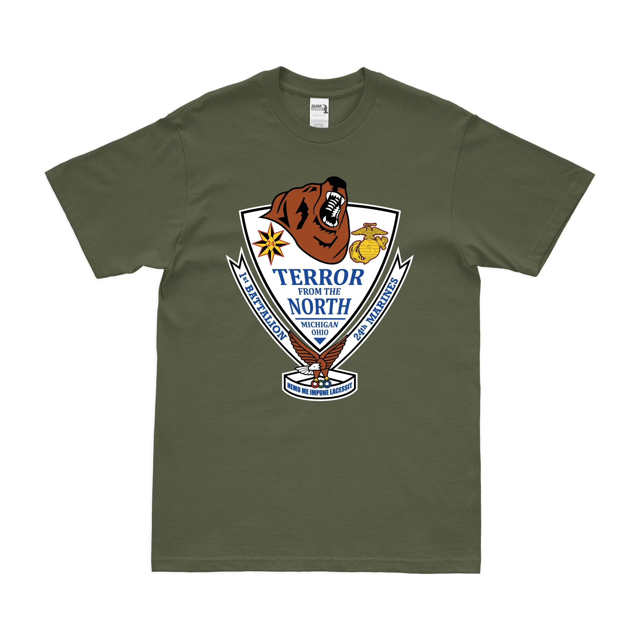 1st Battalion, 24th Marines (1/24) Unit Logo T-Shirt - Image 2