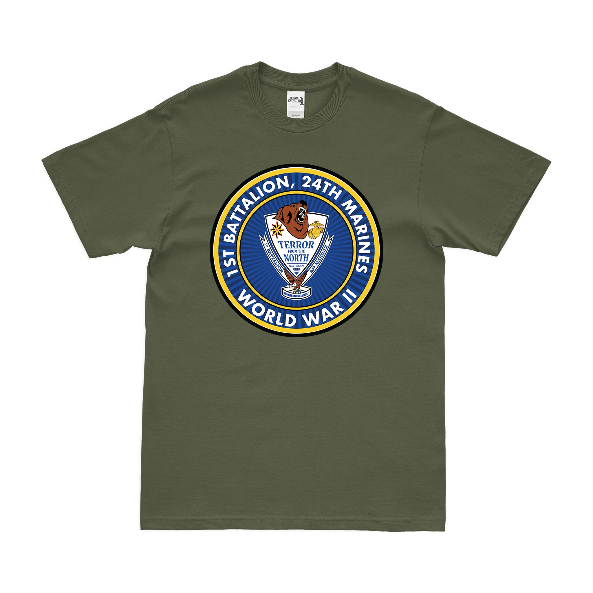 1st Bn 24th Marines (1/24 Marines) World War II T-Shirt - Image 2