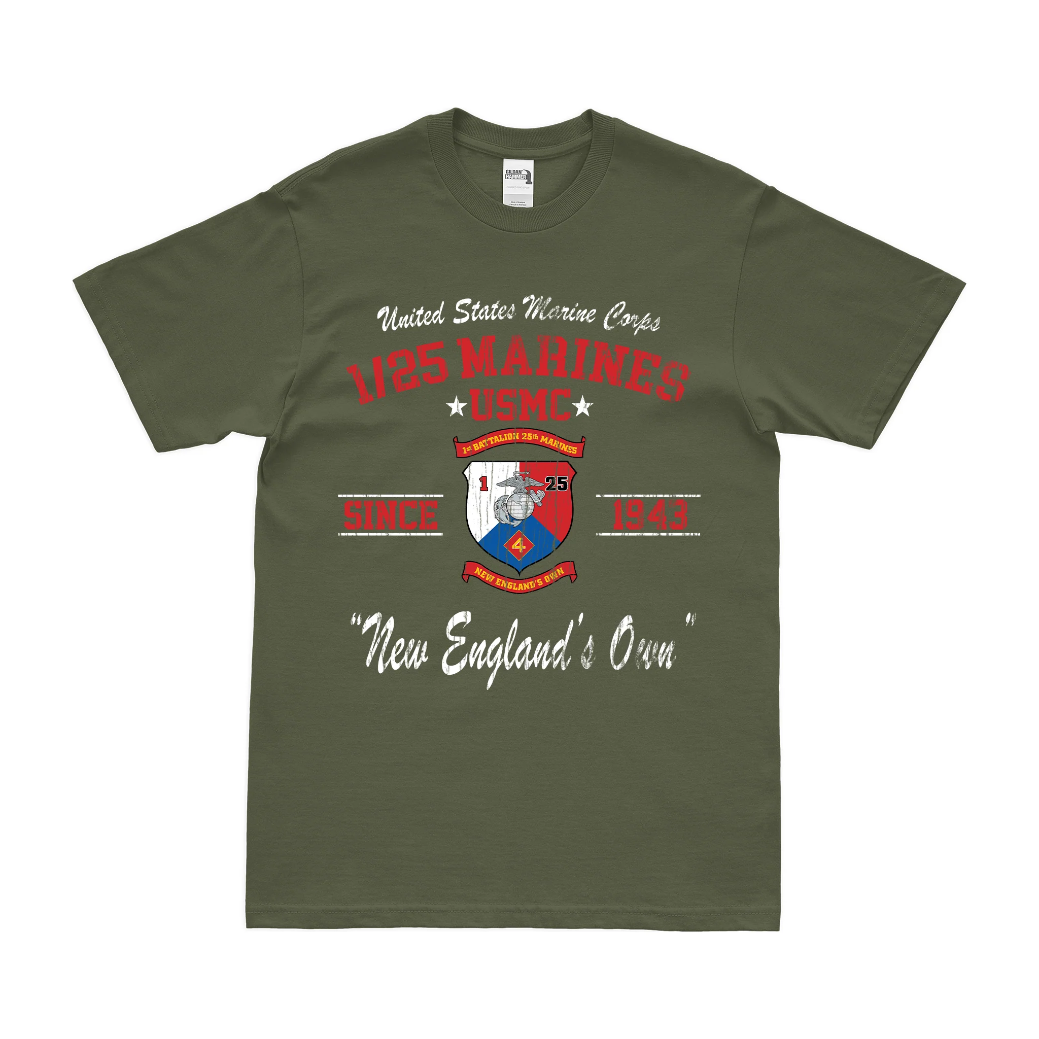 1st Battalion, 25th Marines (1/25) Since 1943 Unit Legacy T-Shirt - Image 4