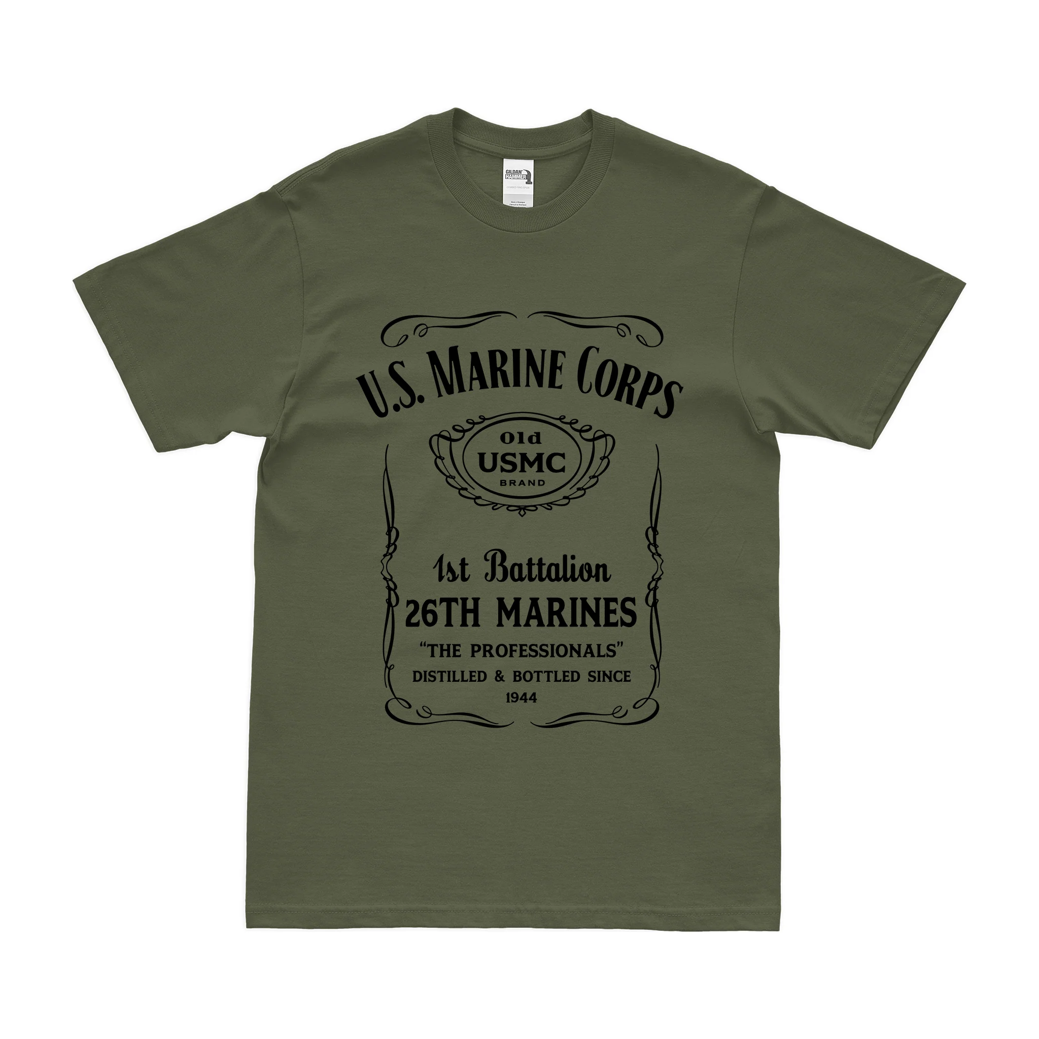 1st Battalion 26th Marines (1/26 Marines) Whiskey Label T-Shirt - Image 2
