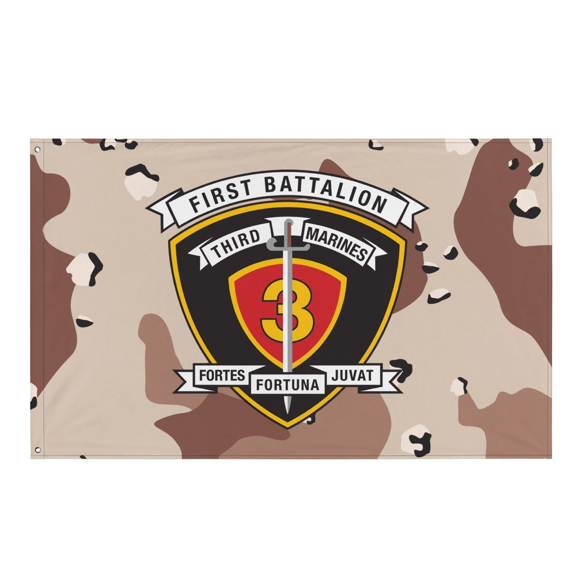 1/3 Marines Chocolate-Chip Camo Wall Flag - Image 3