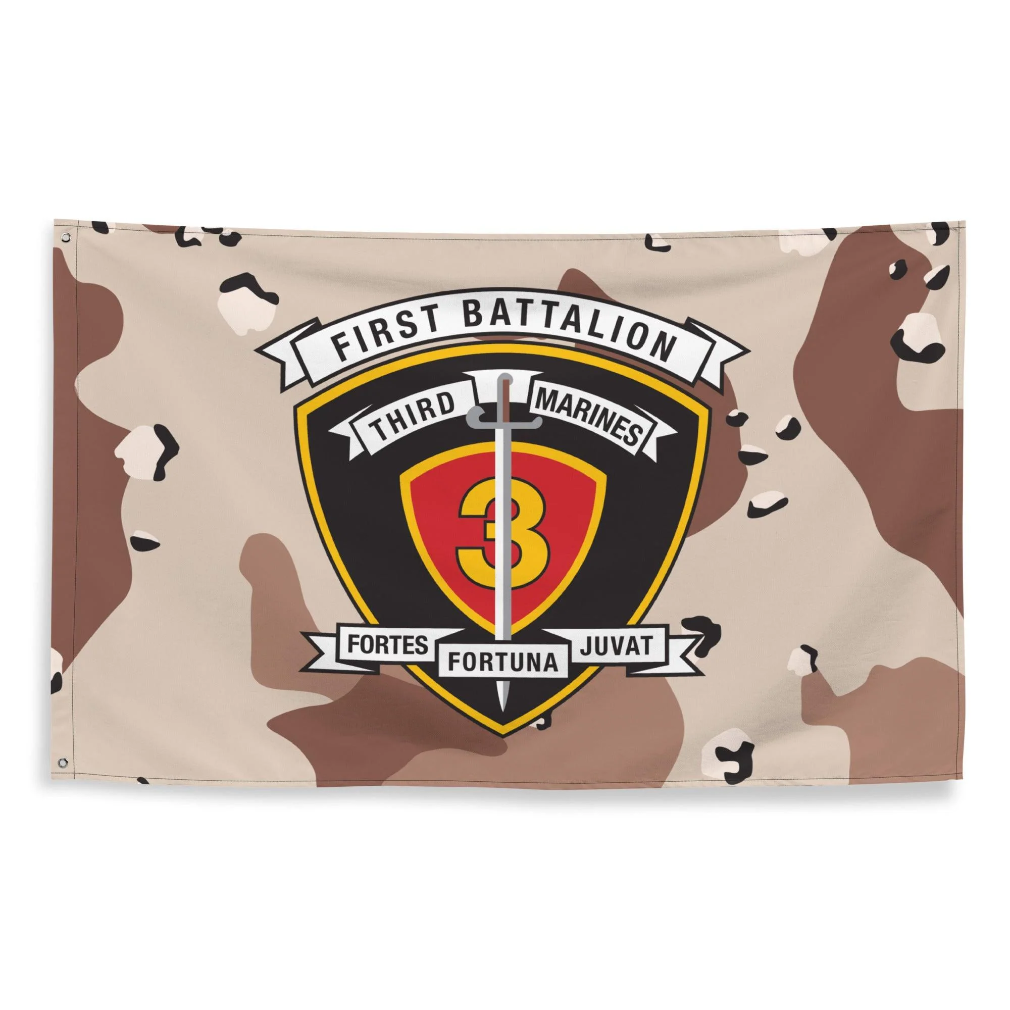 1/3 Marines Chocolate-Chip Camo Wall Flag - Image 4