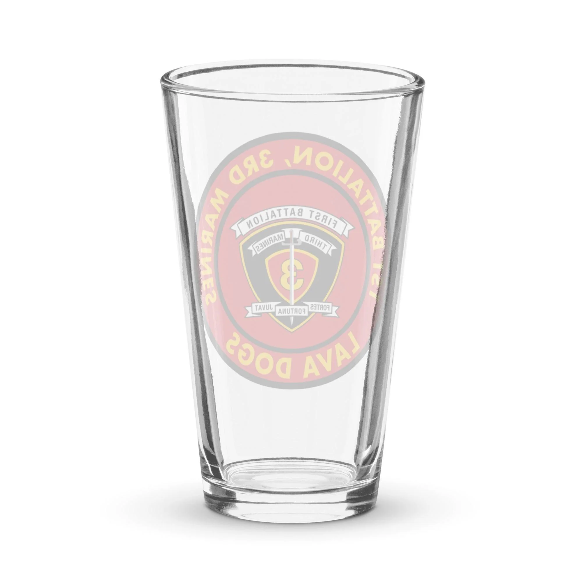 1/3 Marines 'Lava Dogs' Motto Beer Pint Glass - Image 2
