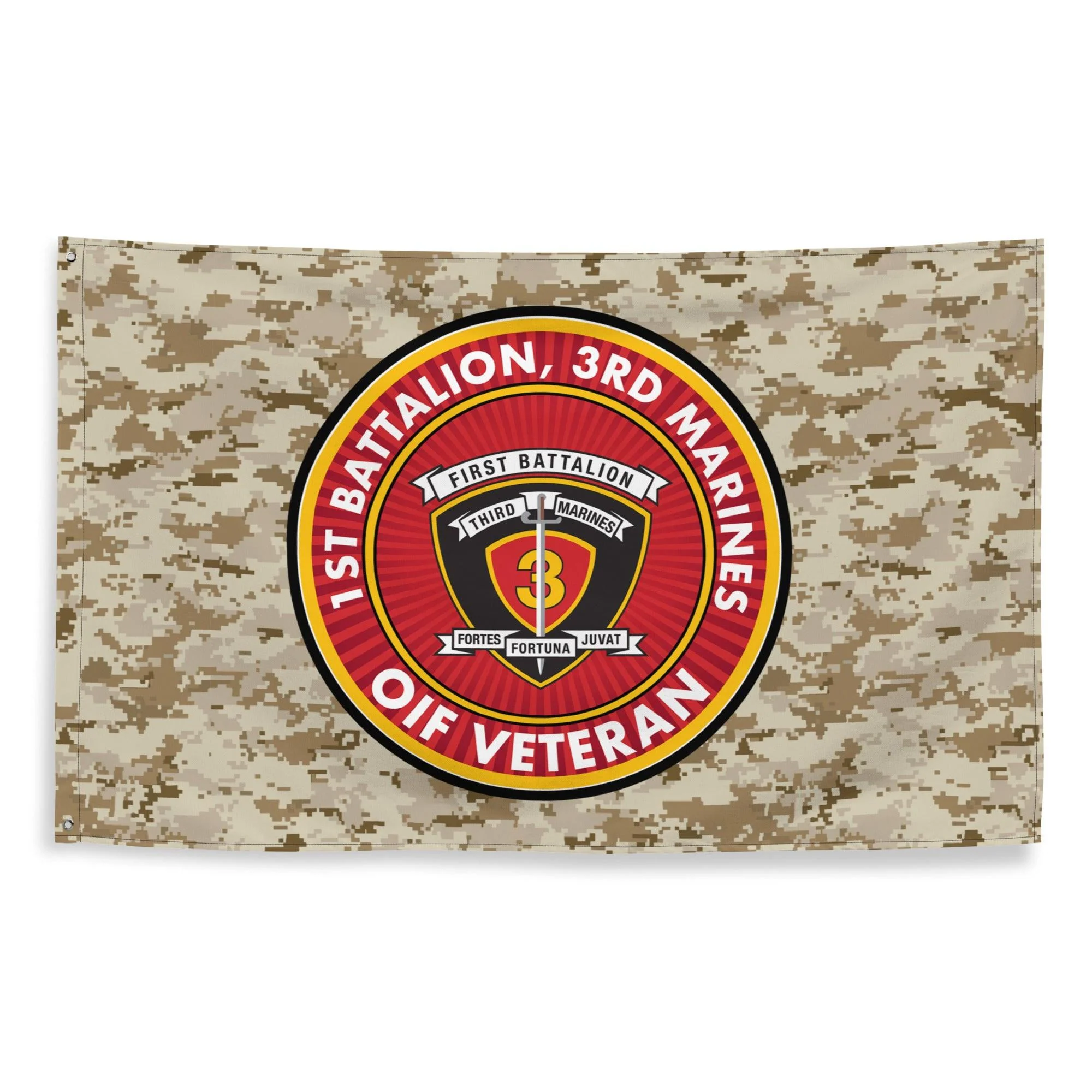 1/3 Marines OIF Veteran Emblem MARPAT Flag - Image 4