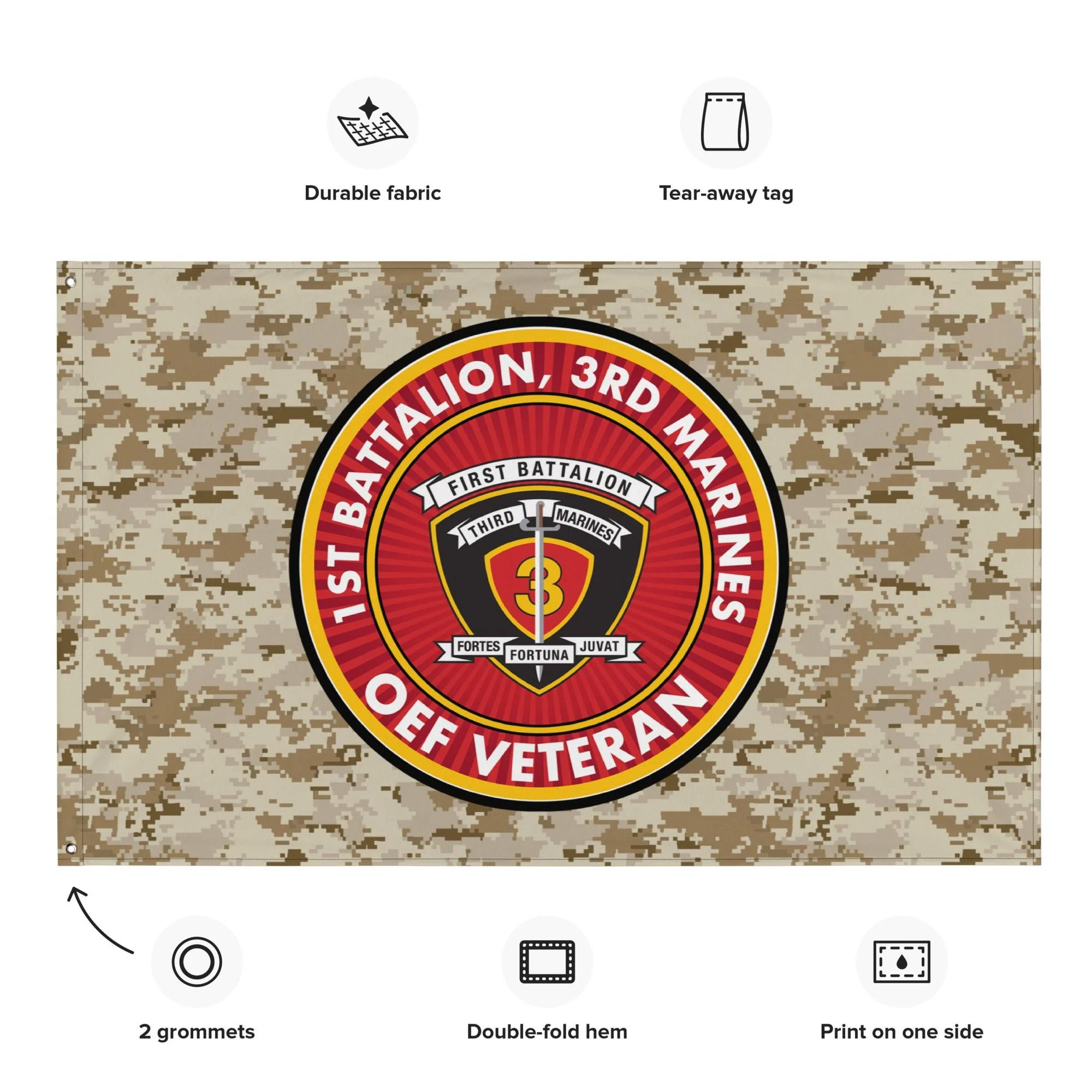 1/3 Marines Operation Enduring Freedom Veteran MARPAT Flag - Image 2