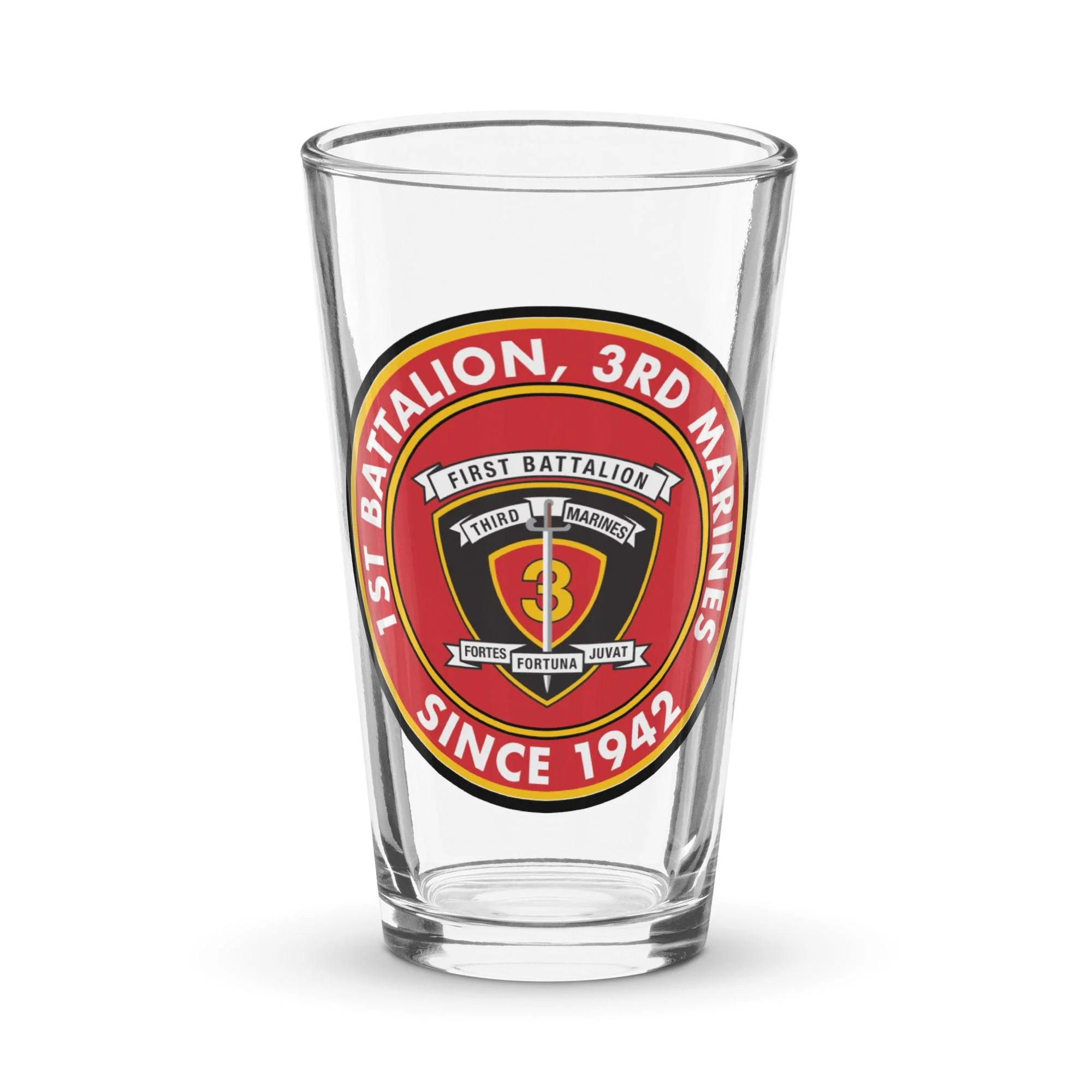 1st Bn 3rd Marines (1/3 Marines) Since 1942 Beer Pint Glass