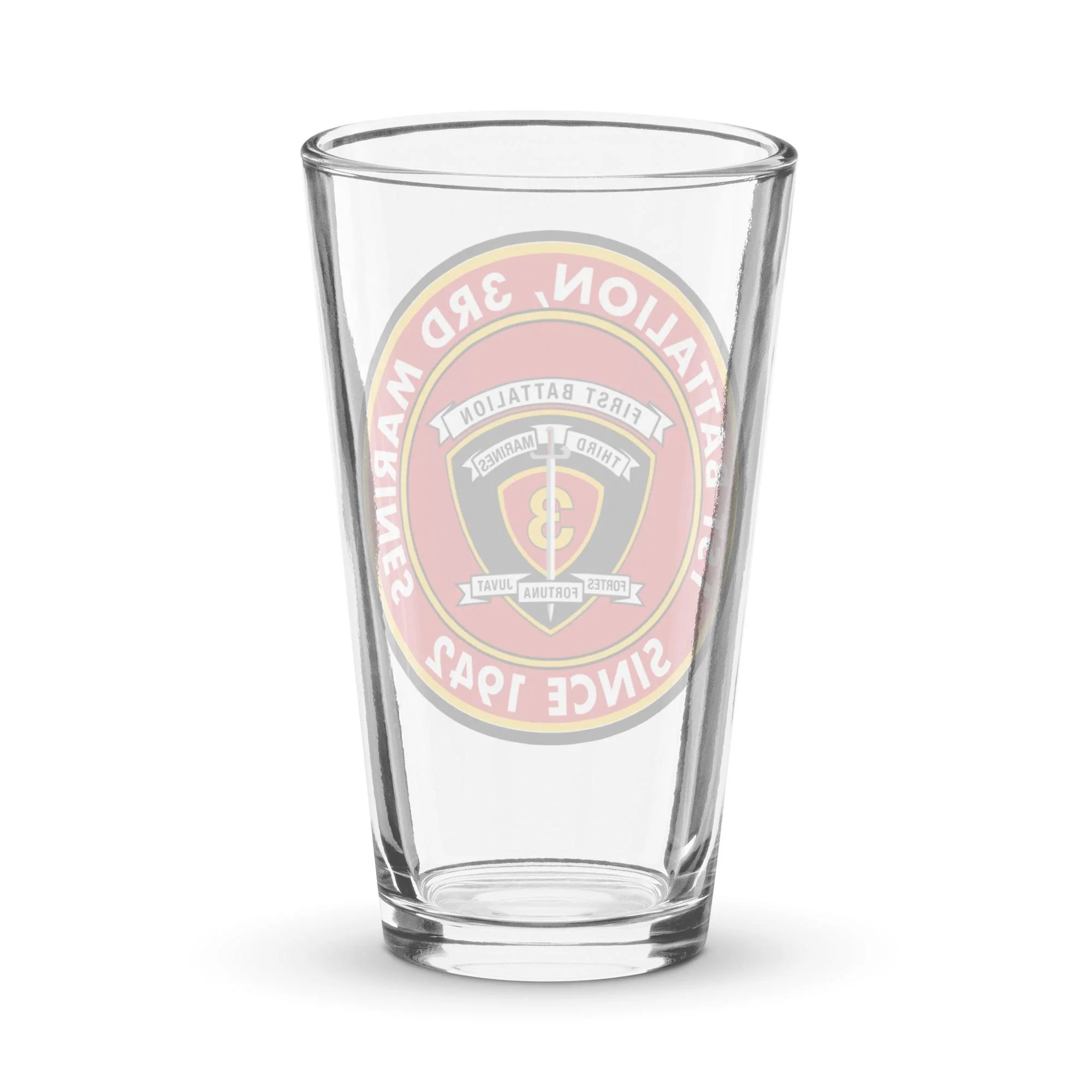 1st Bn 3rd Marines (1/3 Marines) Since 1942 Beer Pint Glass - Image 2