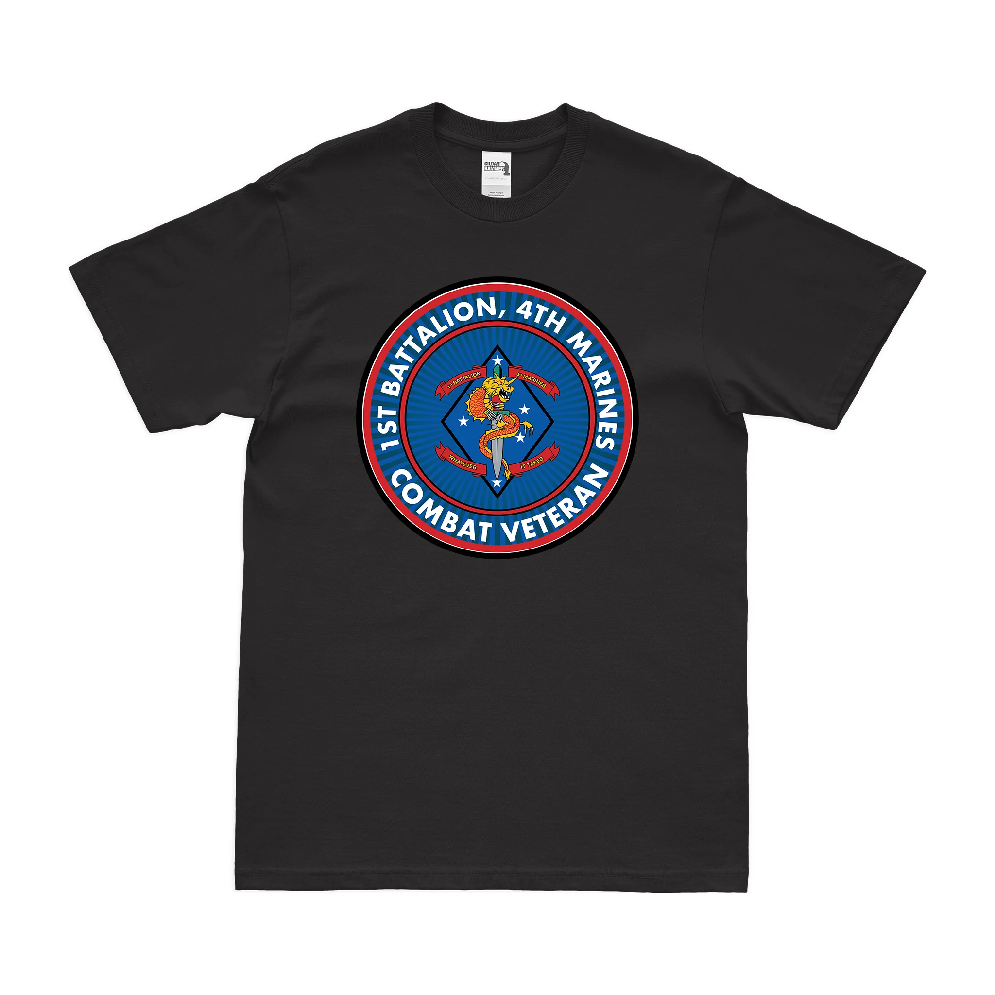 1st Bn 4th Marines (1/4 Marines) Combat Veteran T-Shirt