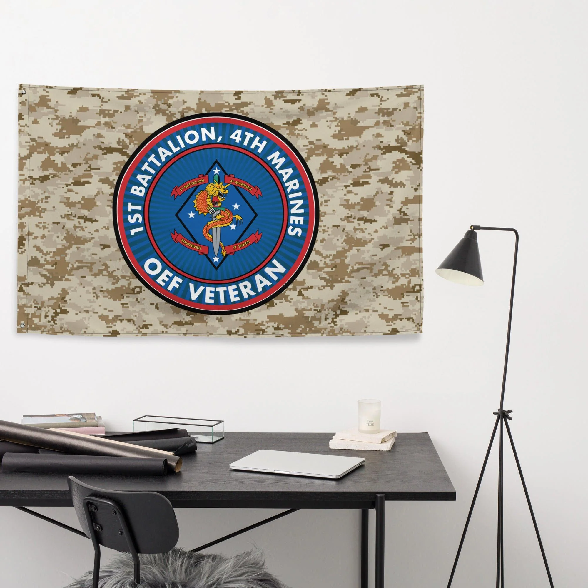 1/4 Marines Operation Enduring Freedom Veteran MARPAT Flag - Image 3