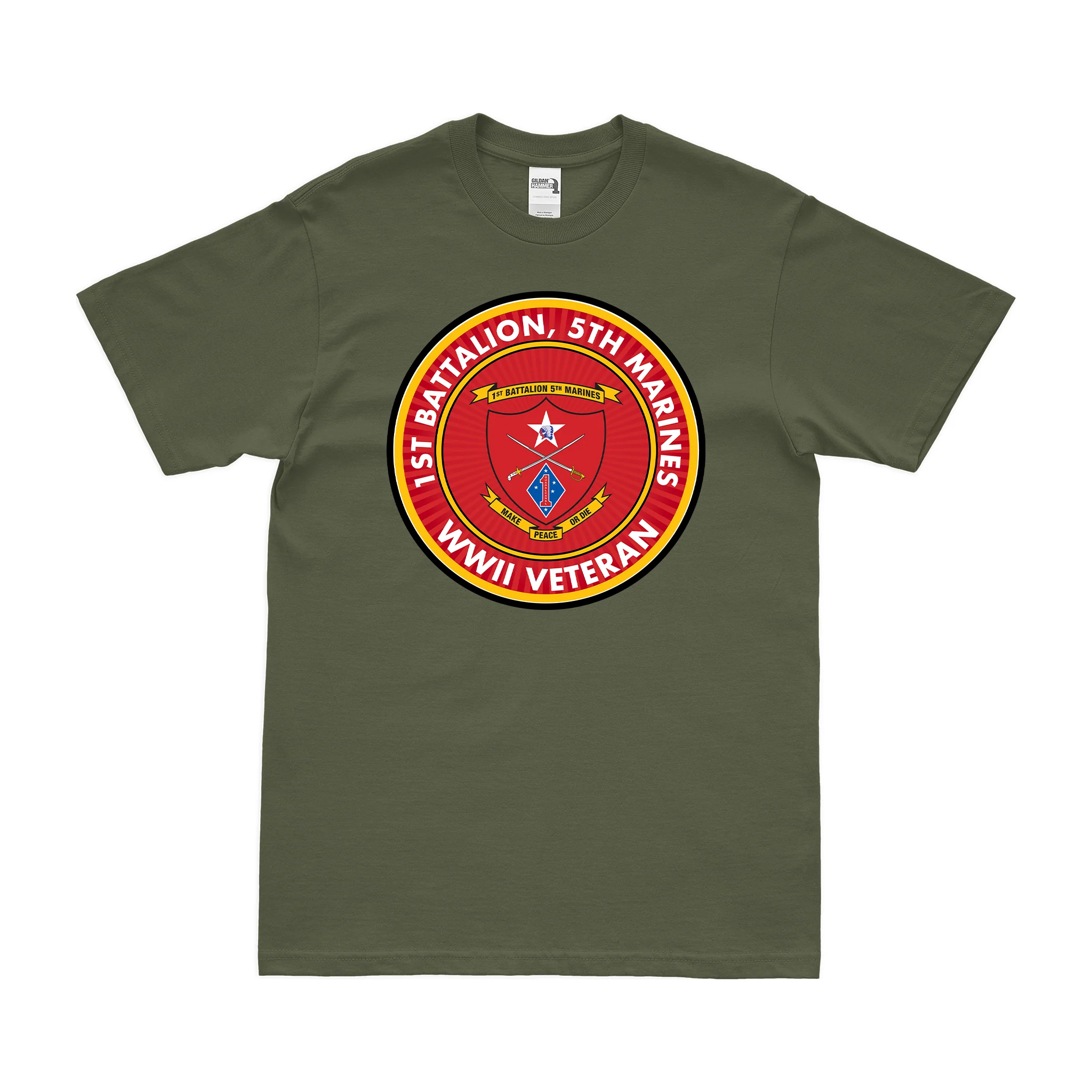 1/5 Marines WW2 Veteran Emblem T-Shirt - Image 2