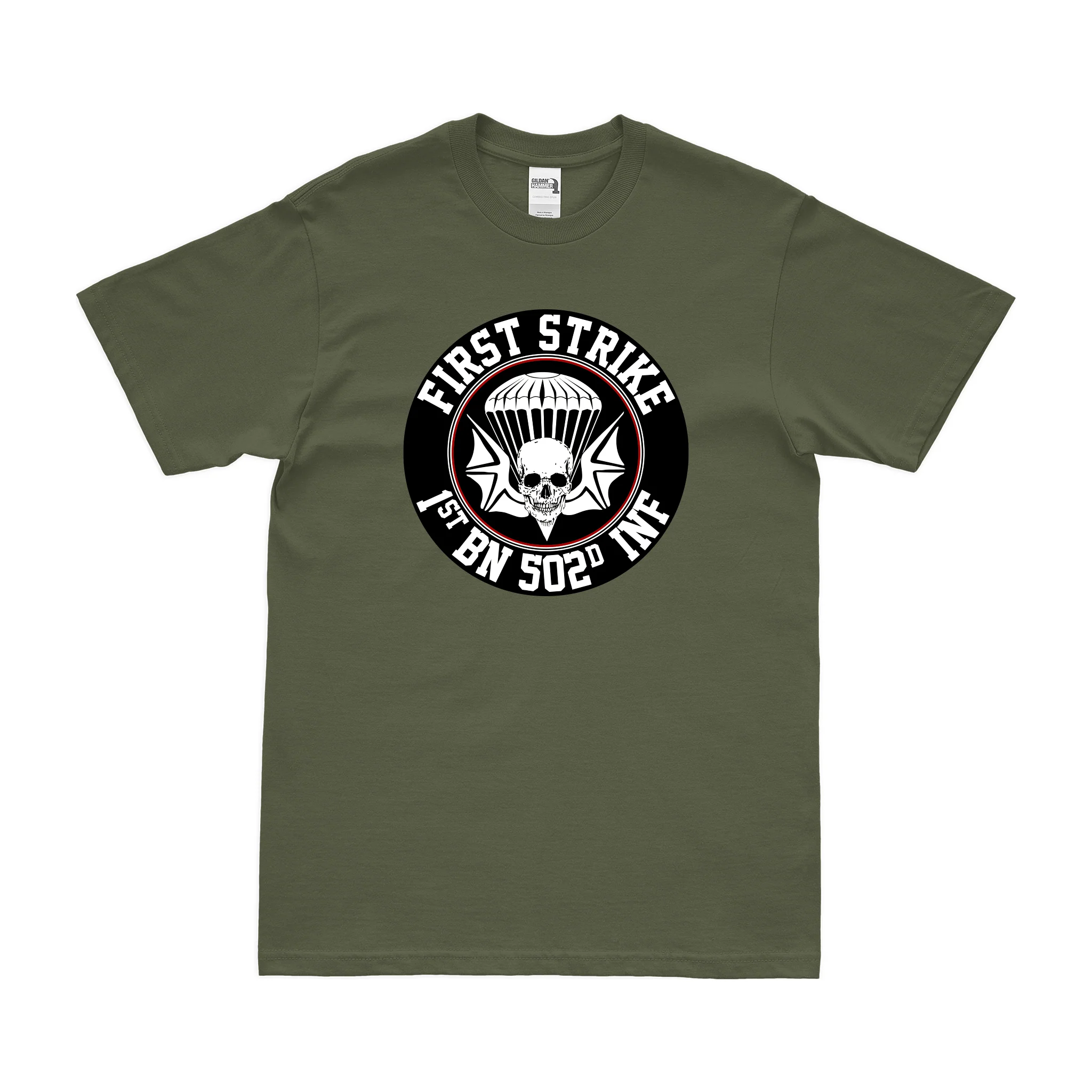 1-502nd Infantry Regiment "First Strike" Logo T-Shirt - Image 2