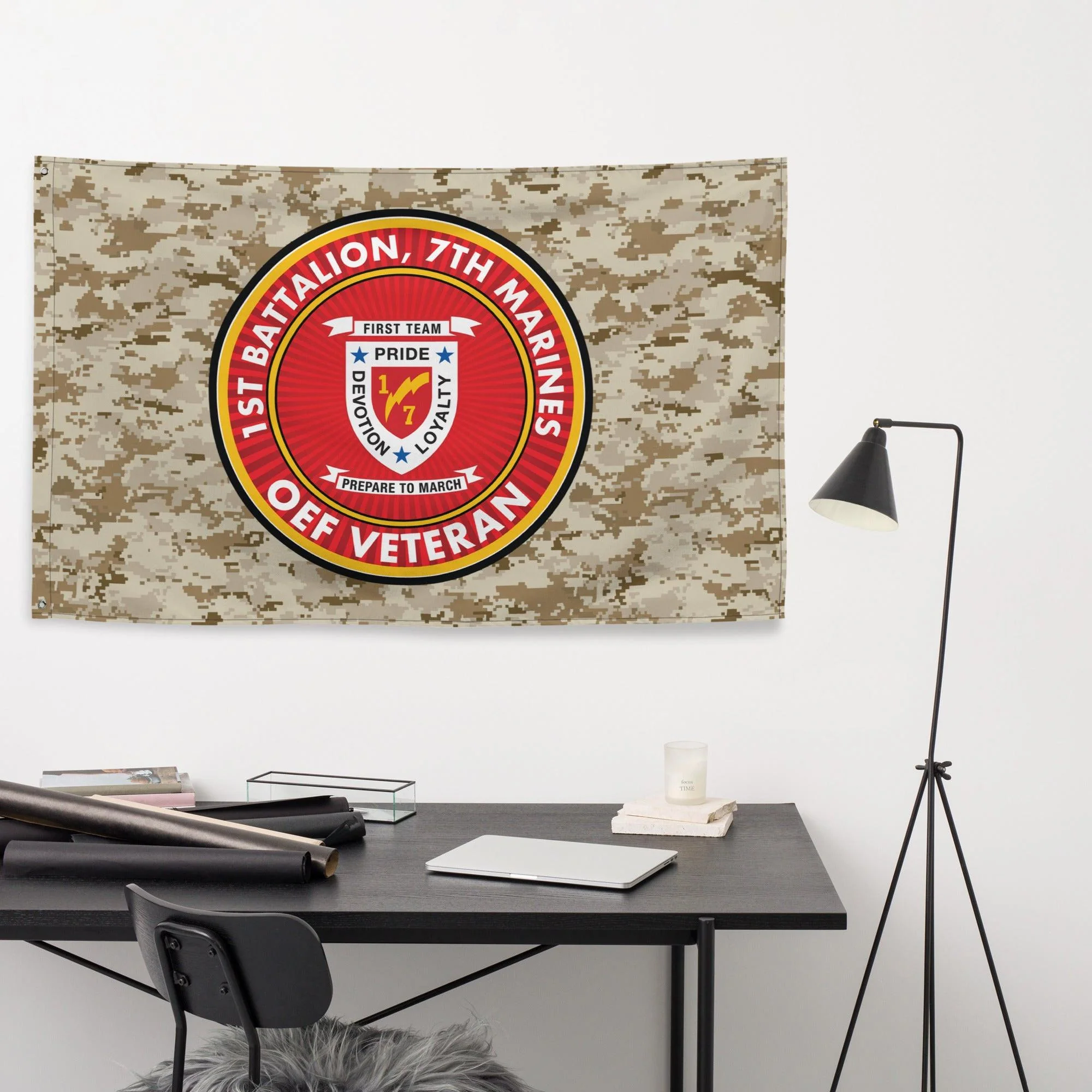 1/7 Marines Operation Enduring Freedom Veteran MARPAT Flag - Image 3