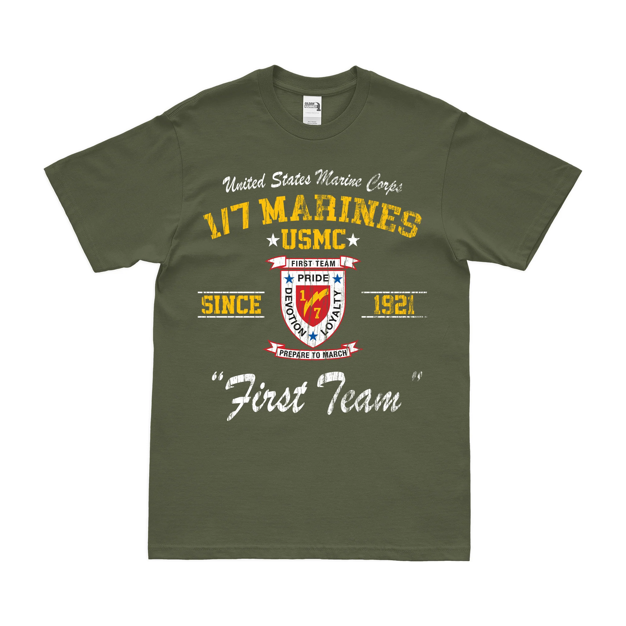 1st Battalion, 7th Marines (1/7) Since 1921 Legacy T-Shirt - Image 4