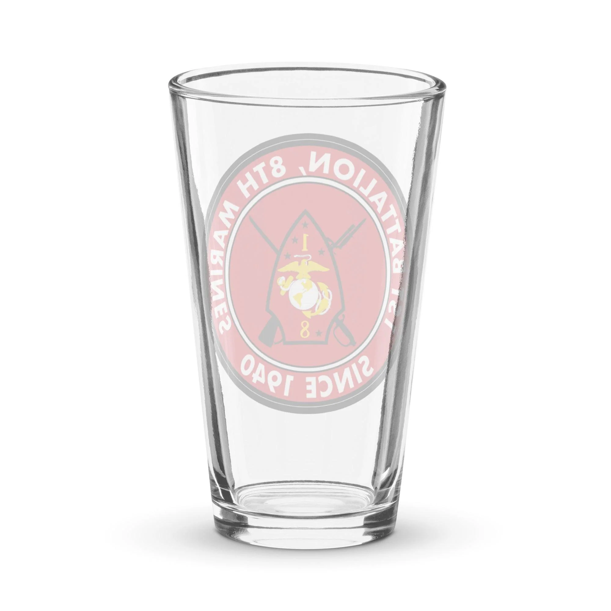 1st Battalion 8th Marines (1/8 Marines) Since 1940 Beer Pint Glass - Image 2