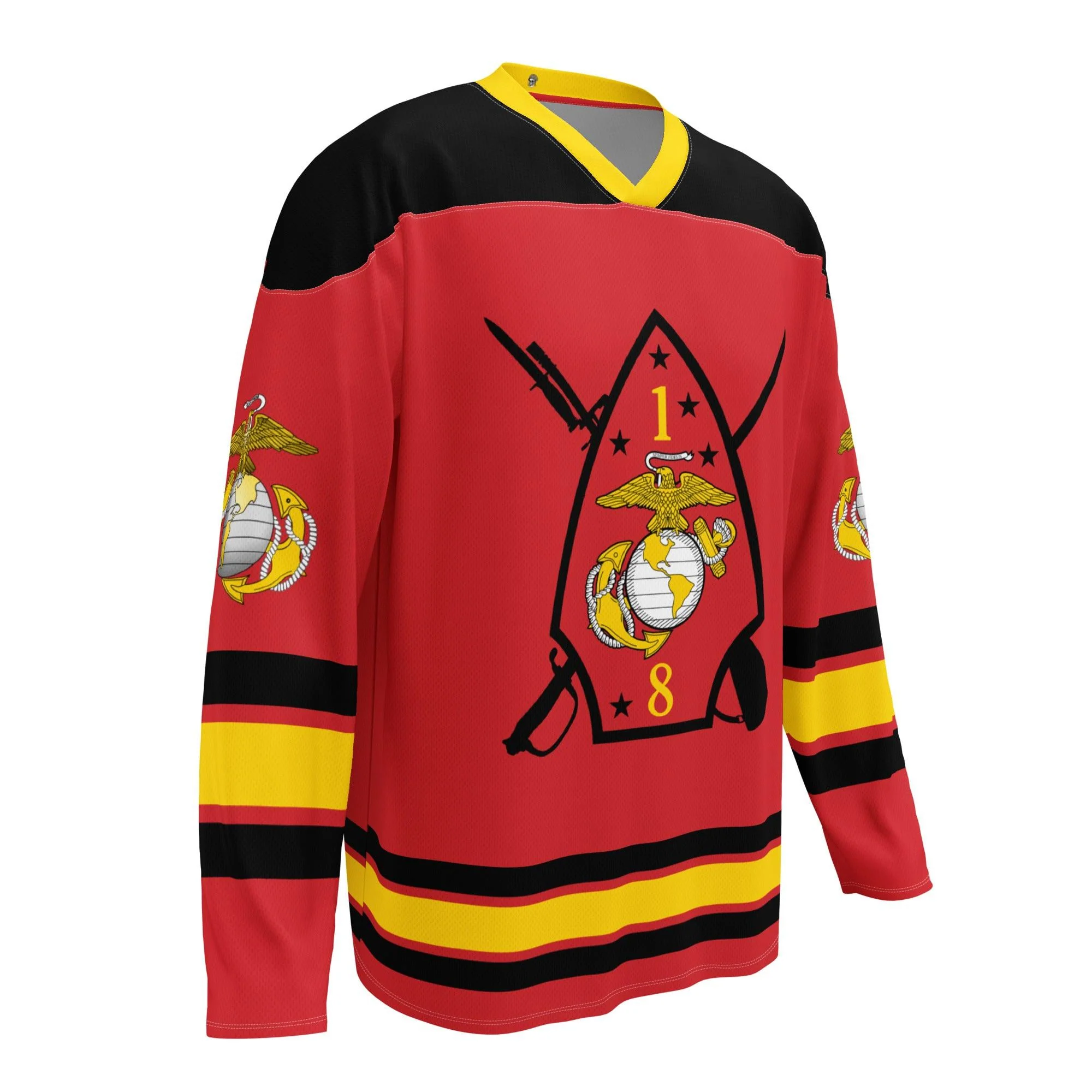1st Bn 8th Marines (1/8 Marines) USMC Hockey Fan Jersey - Image 3