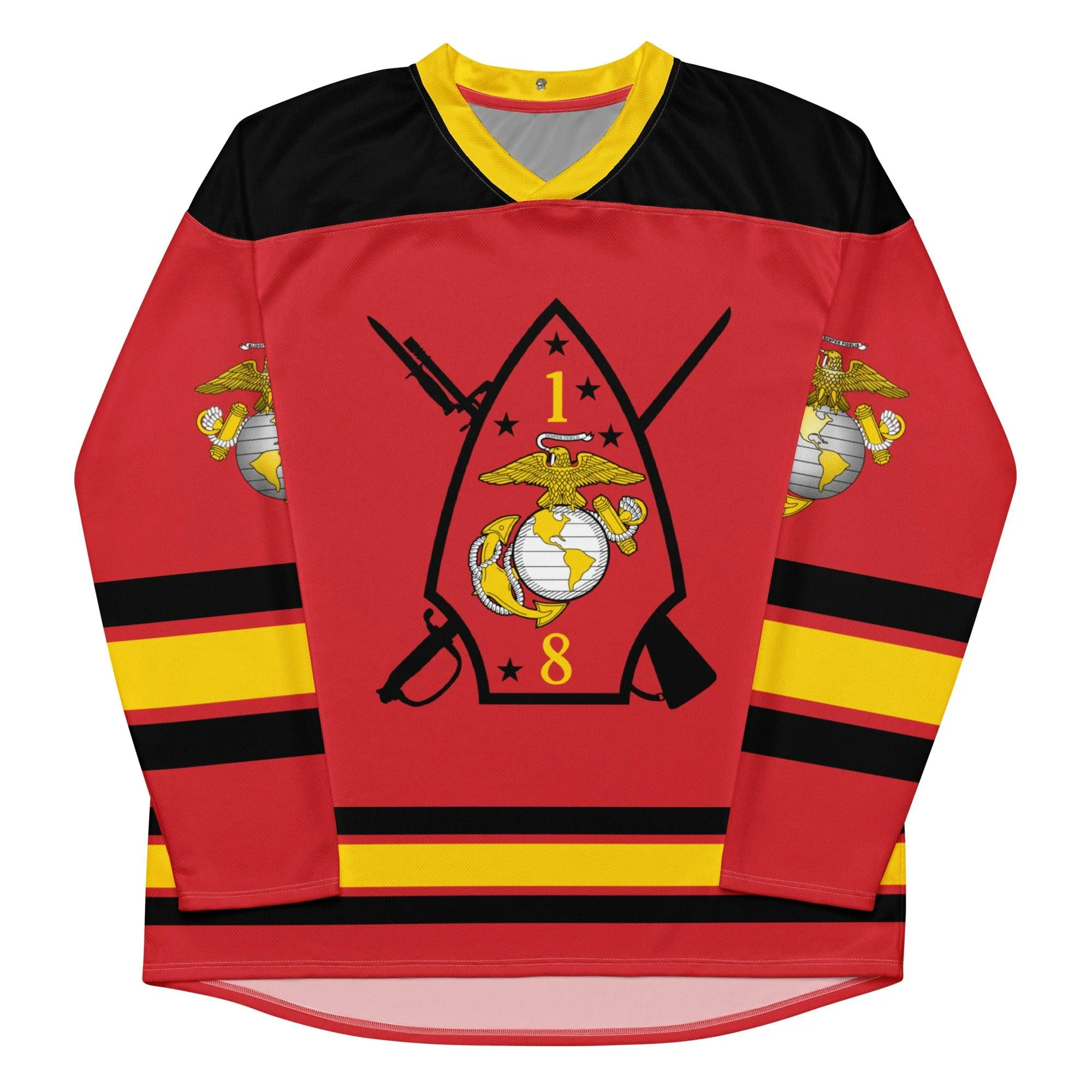 1st Bn 8th Marines (1/8 Marines) USMC Hockey Fan Jersey - Image 7
