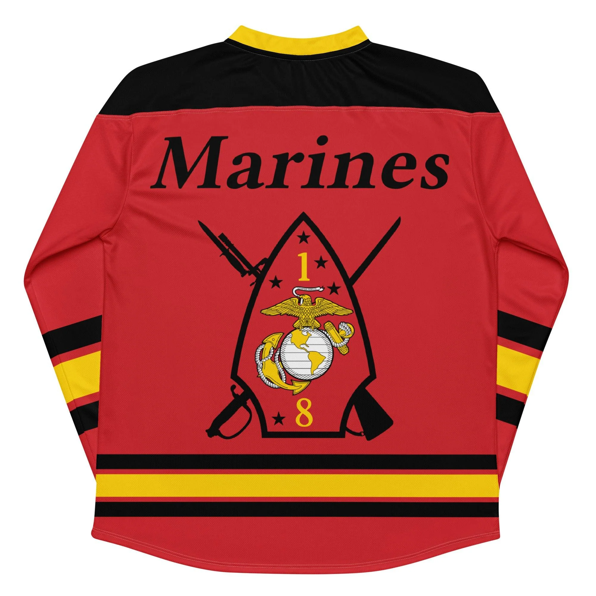1st Bn 8th Marines (1/8 Marines) USMC Hockey Fan Jersey - Image 8