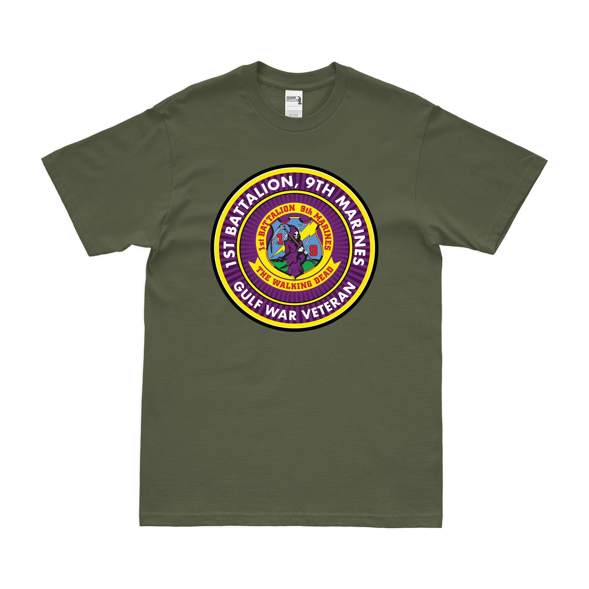 1st Bn 9th Marines (1/9 Marines) Gulf War Veteran T-Shirt - Image 2