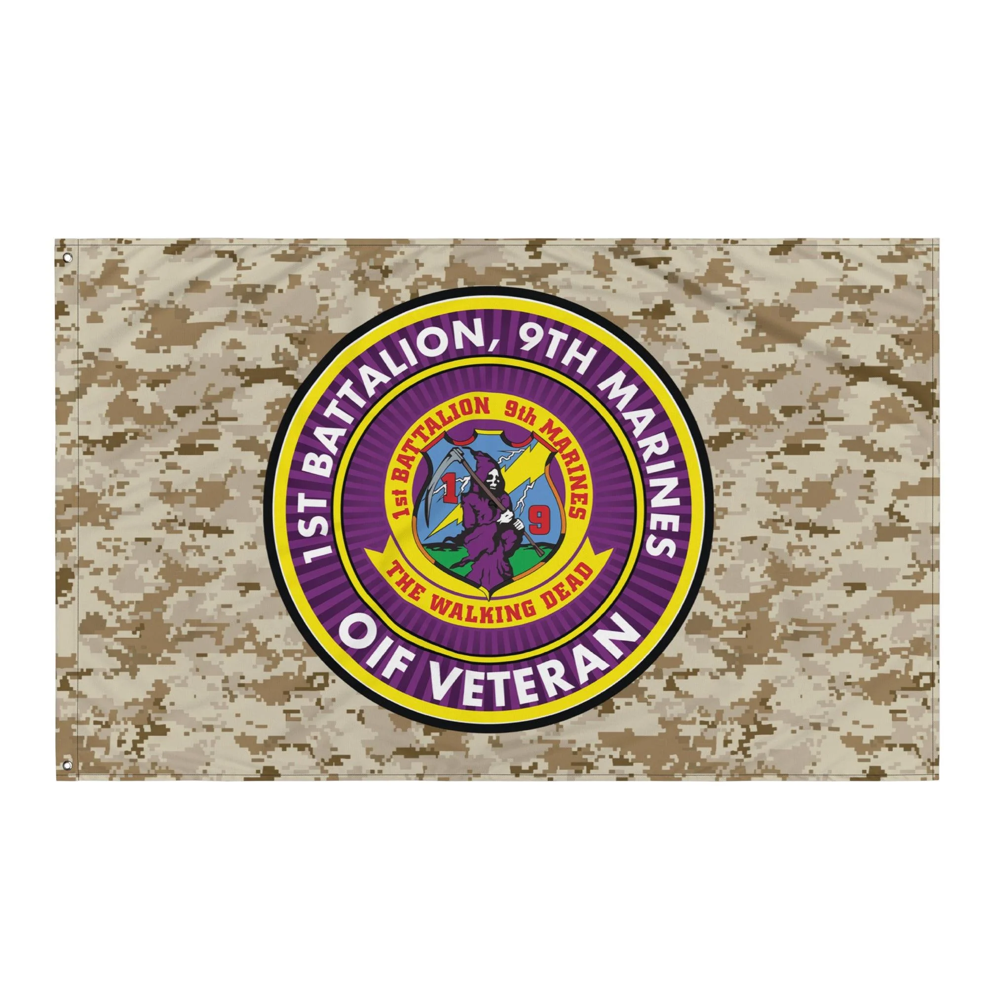 1/9 Marines OIF Veteran Emblem MARPAT Flag