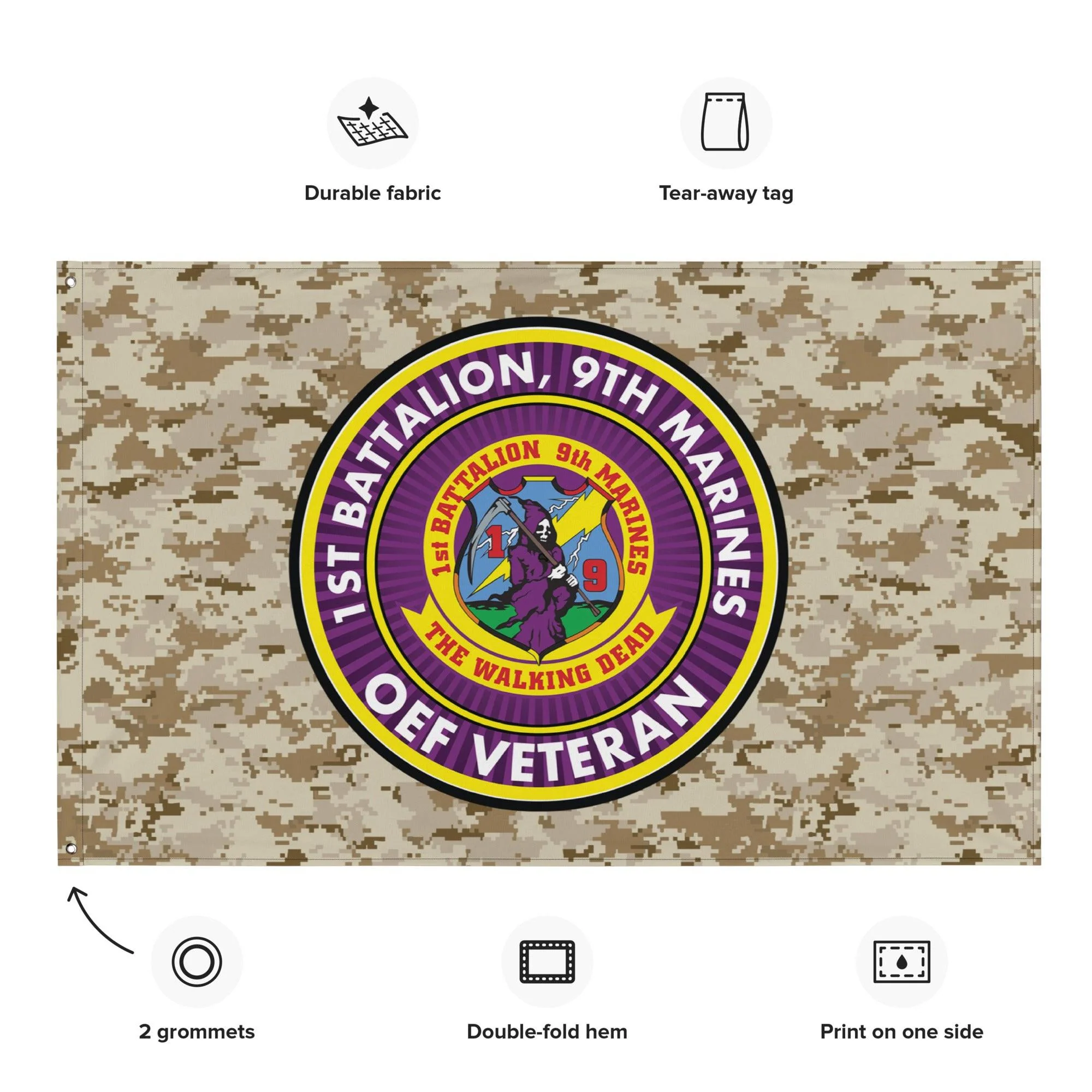 1/9 Marines Operation Enduring Freedom Veteran MARPAT Flag - Image 2