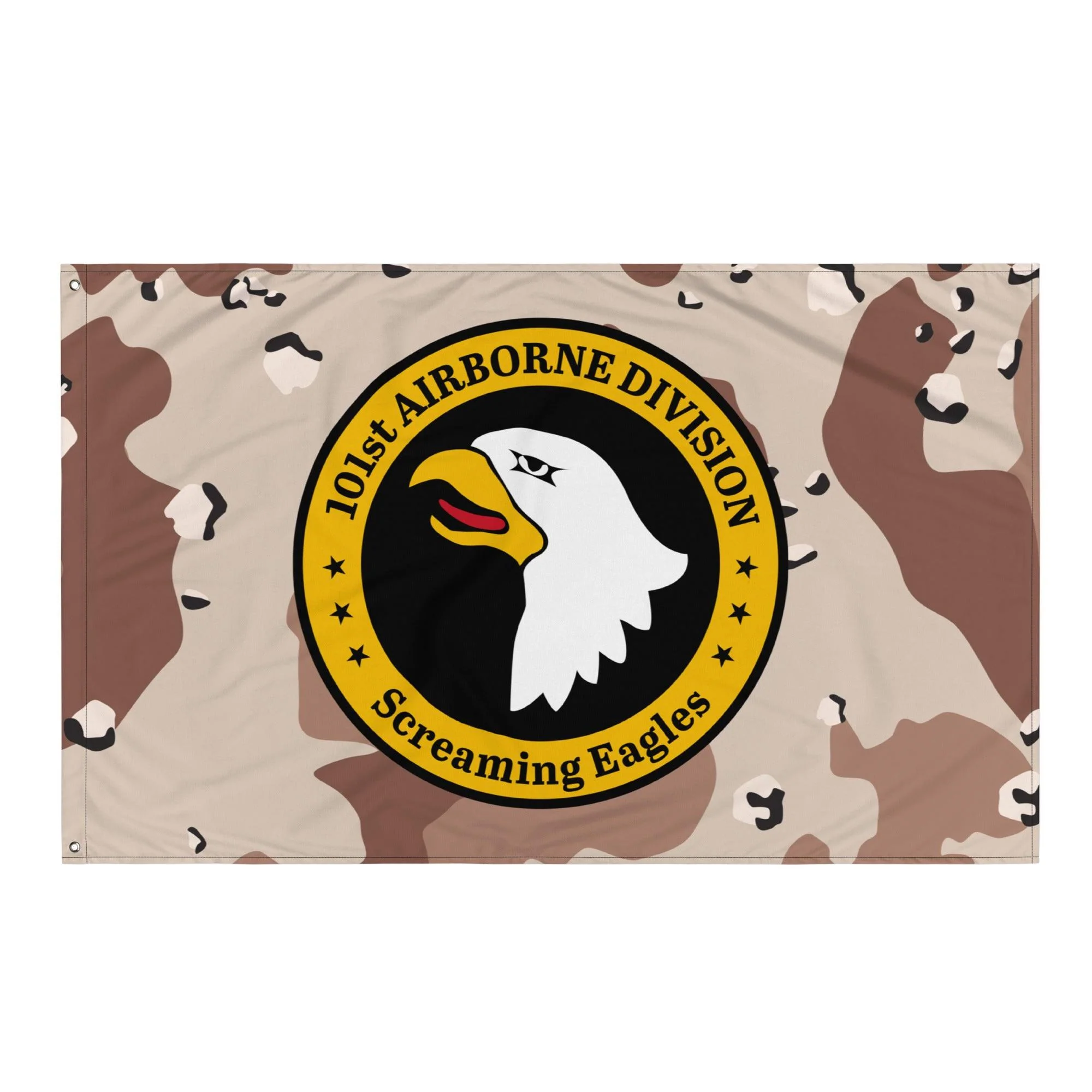 101st Airborne Chocolate-Chip Camo Emblem Flag - Image 4