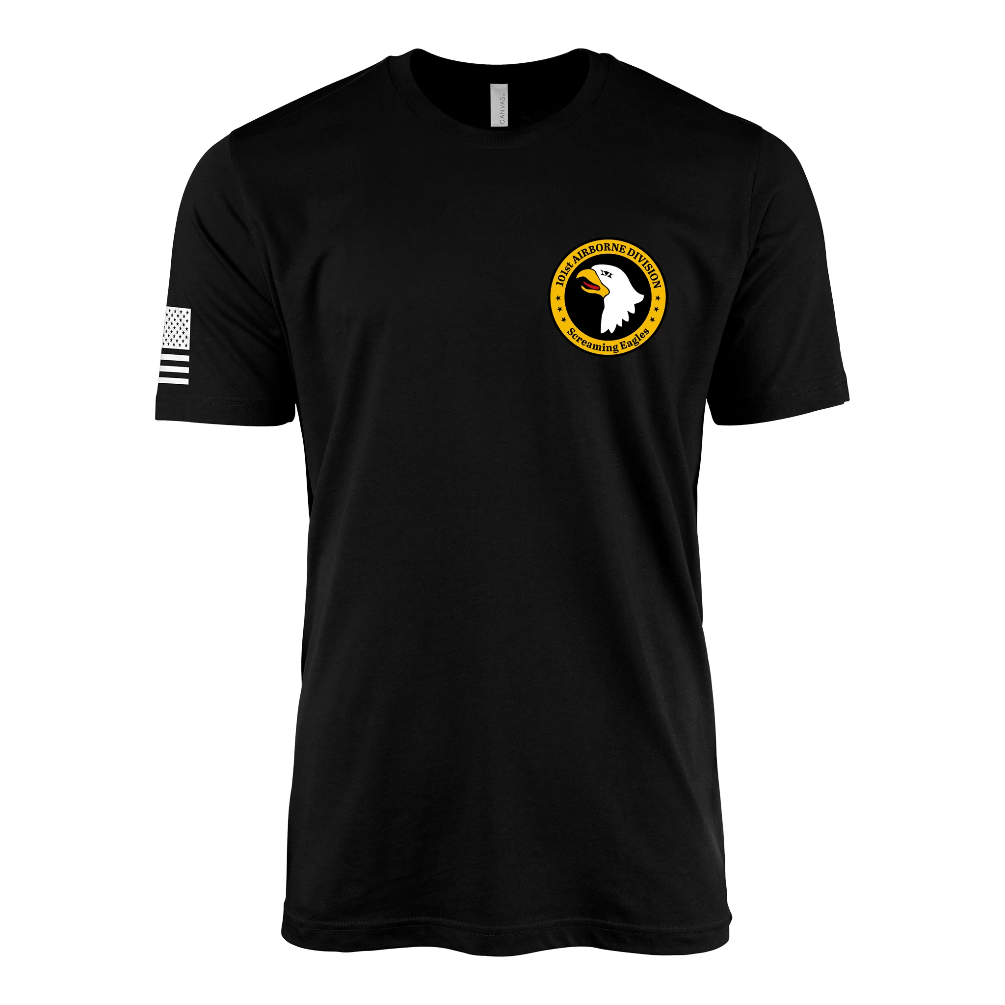 101st Airborne Left Chest Screaming Eagles Emblem T-Shirt - Image 2