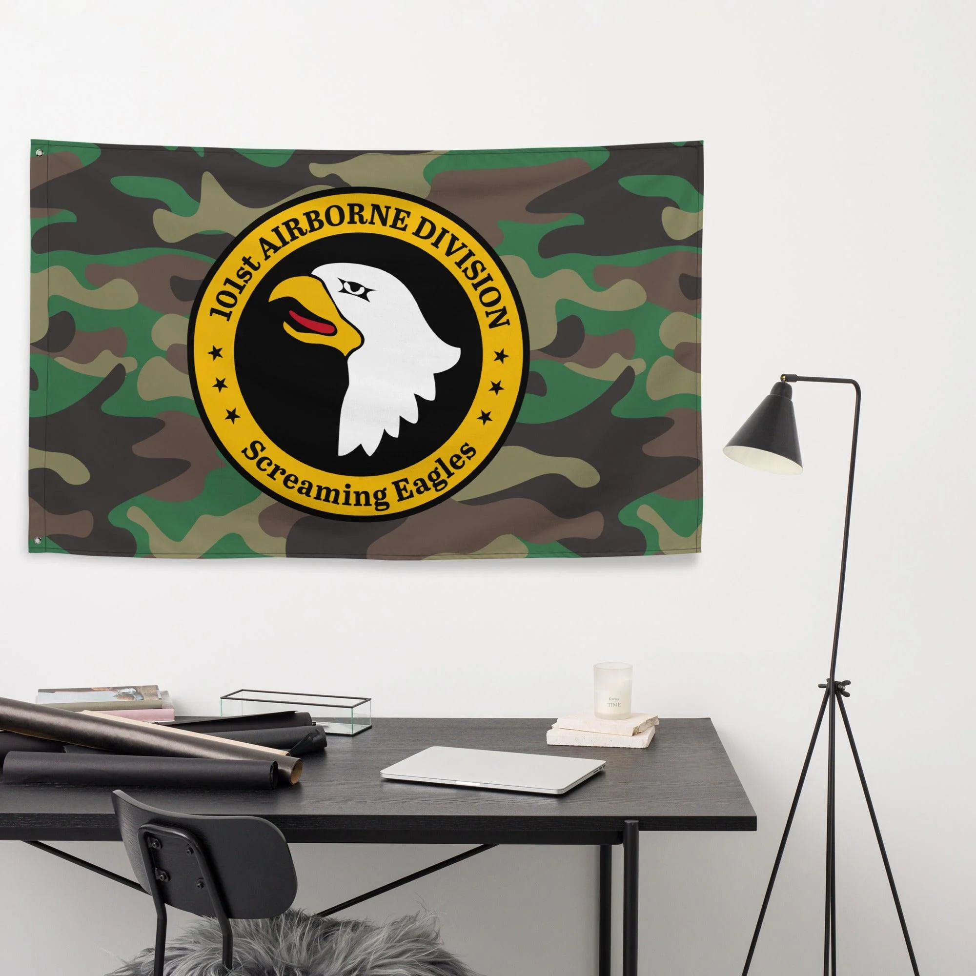 101st Airborne M81 Woodland Camo Emblem Flag - Image 2
