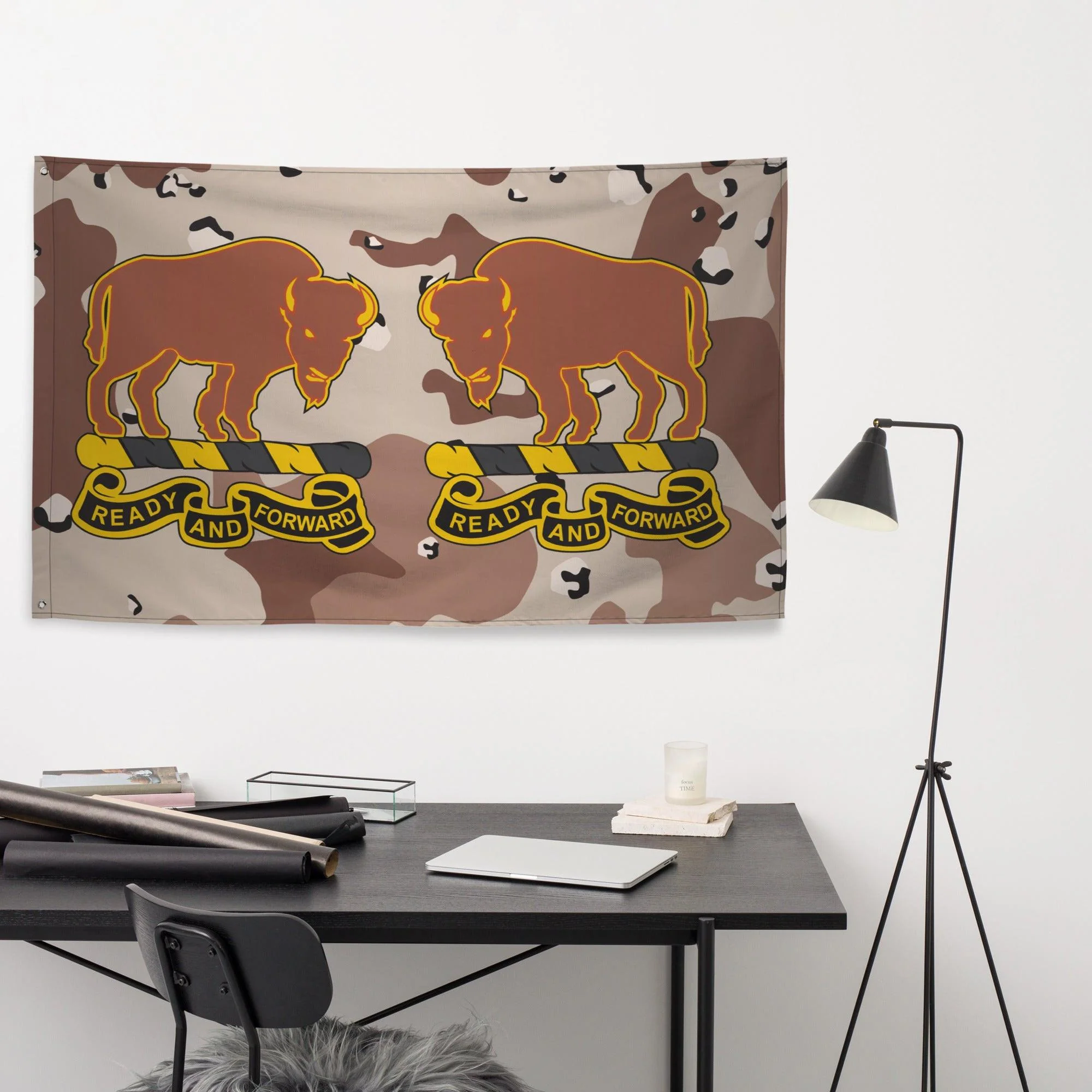 U.S. Army 10th Cavalry Regiment Chocolate-Chip Camo Flag - Image 3