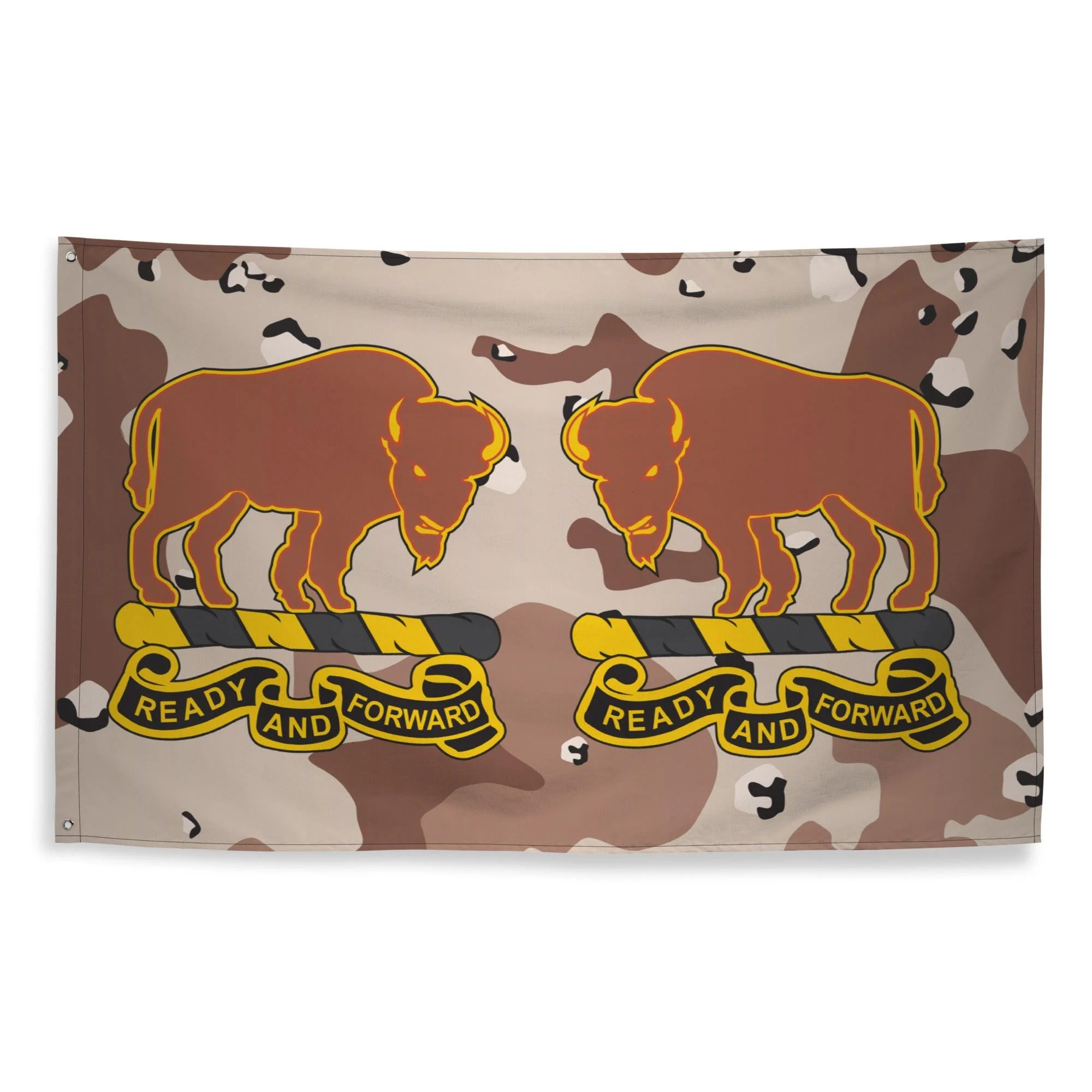 U.S. Army 10th Cavalry Regiment Chocolate-Chip Camo Flag - Image 4