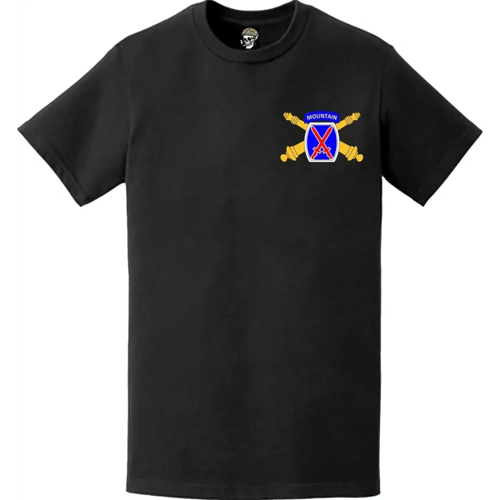 10th Mountain Division Artillery (DIVARTY) "Mountain Thunder" Left Chest T-Shirt
