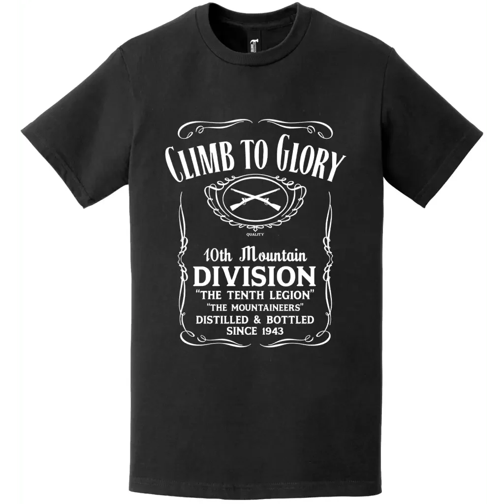 10th Mountain Division Whiskey Label T-Shirt