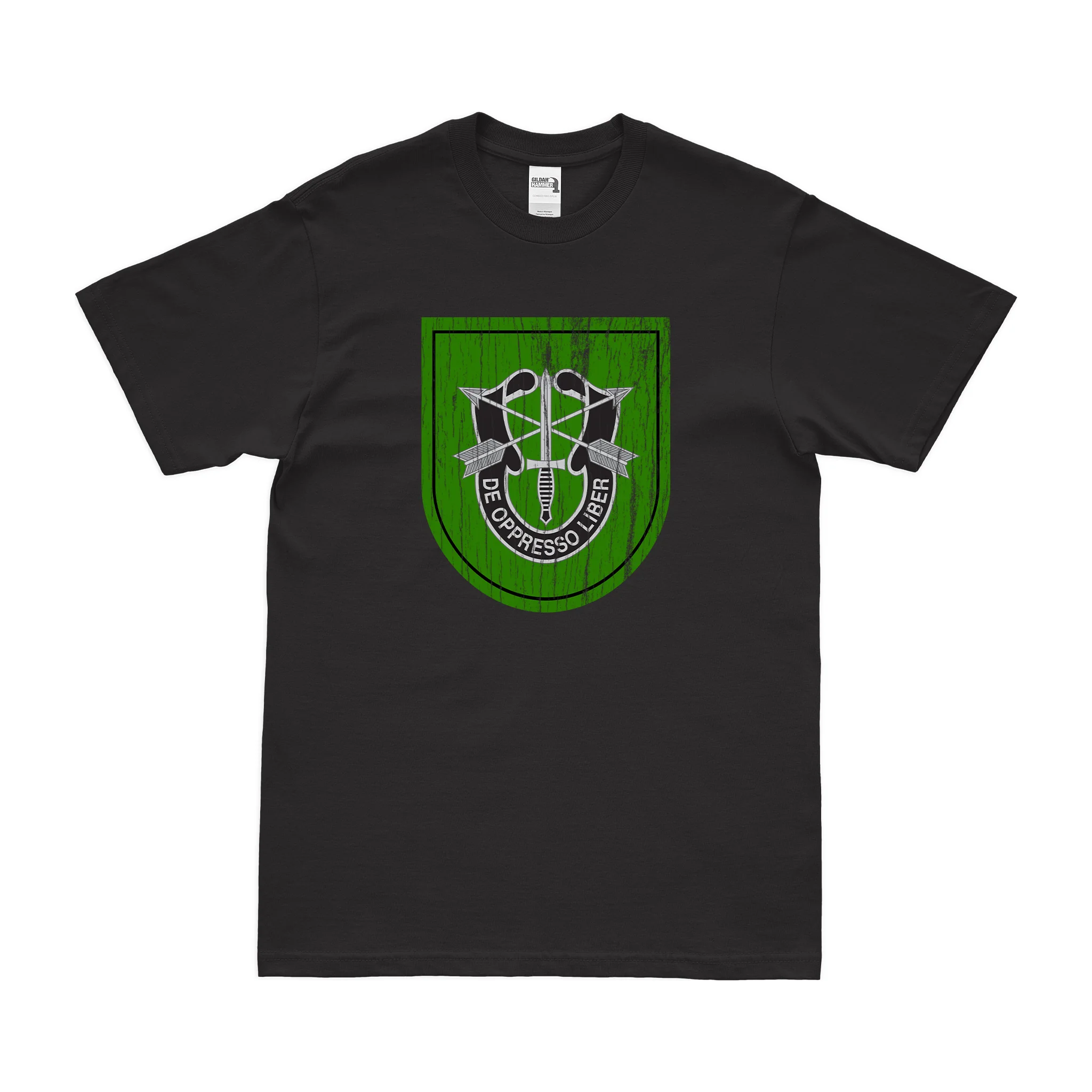 10th Special Forces Group (10th SFG) Beret Flash T-Shirt - Image 3