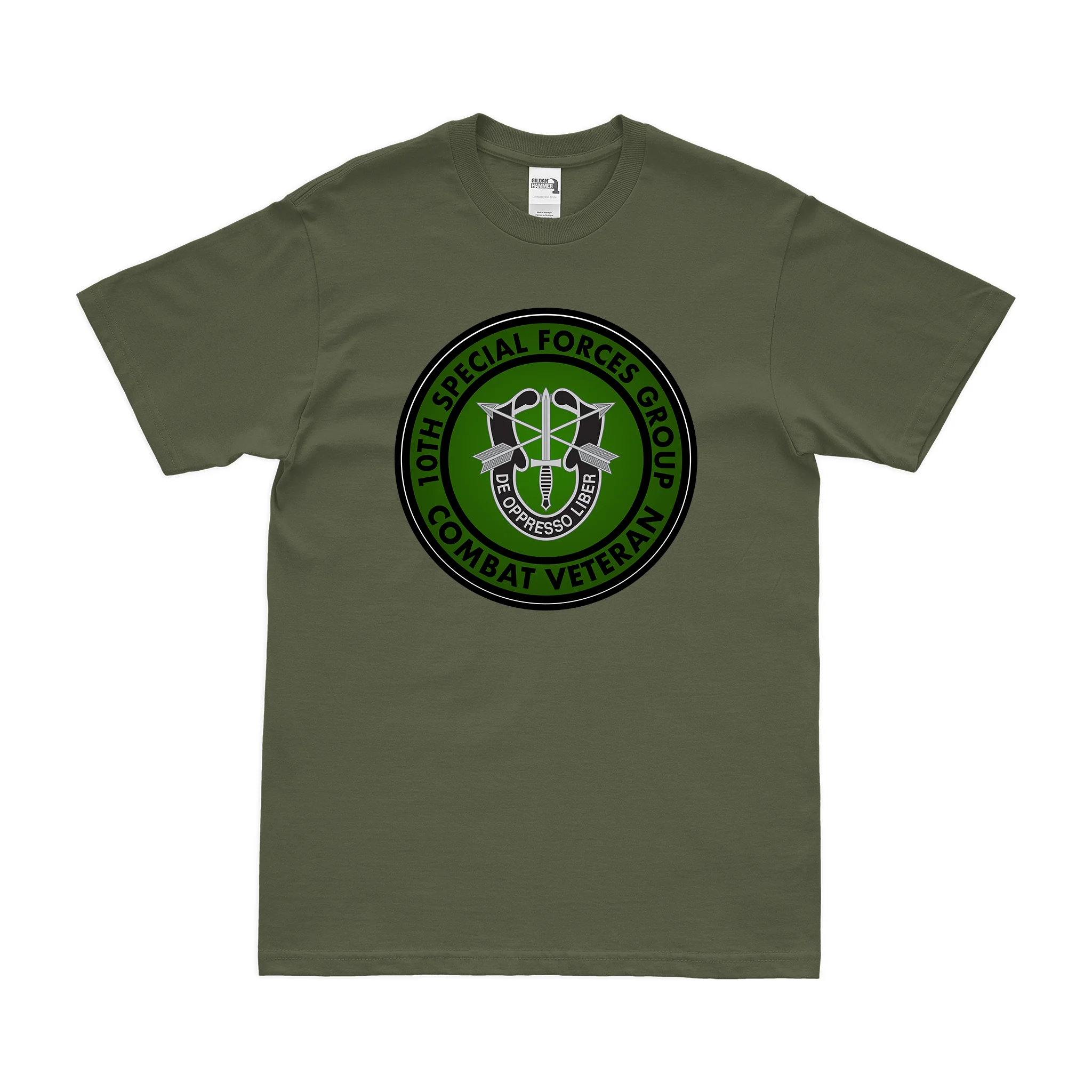 10th Special Forces Group (10th SFG) Combat Veteran T-Shirt - Image 2
