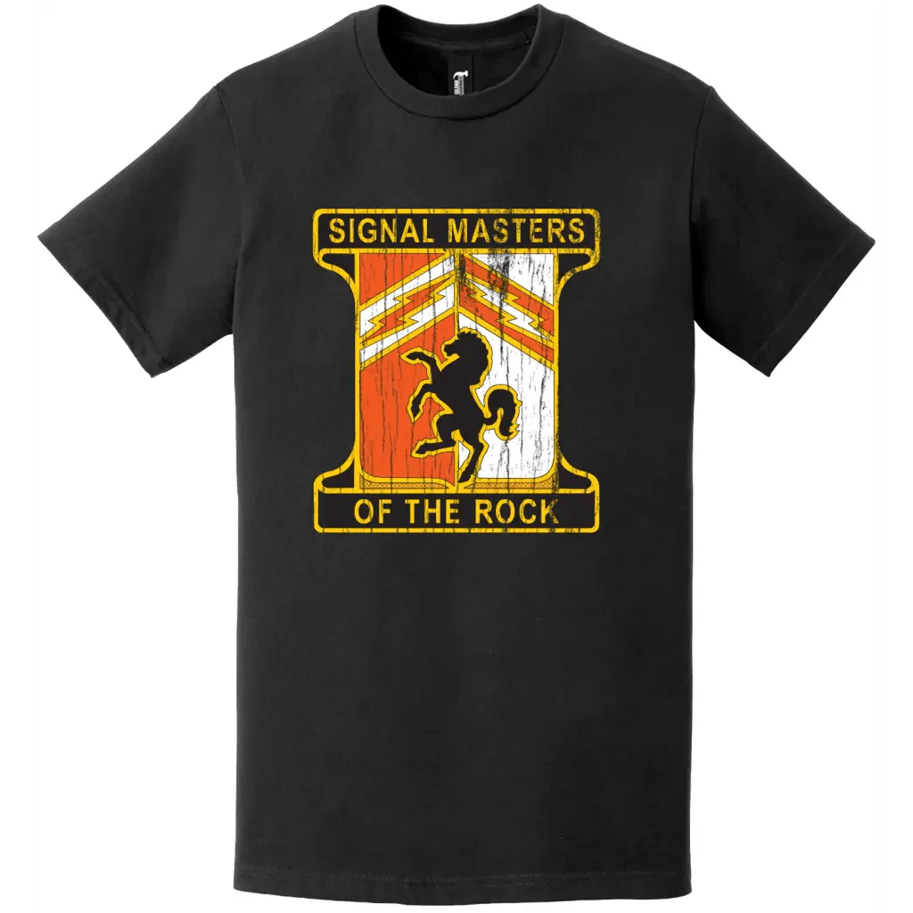 114th Signal Battalion Distressed DUI Logo Emblem T-Shirt