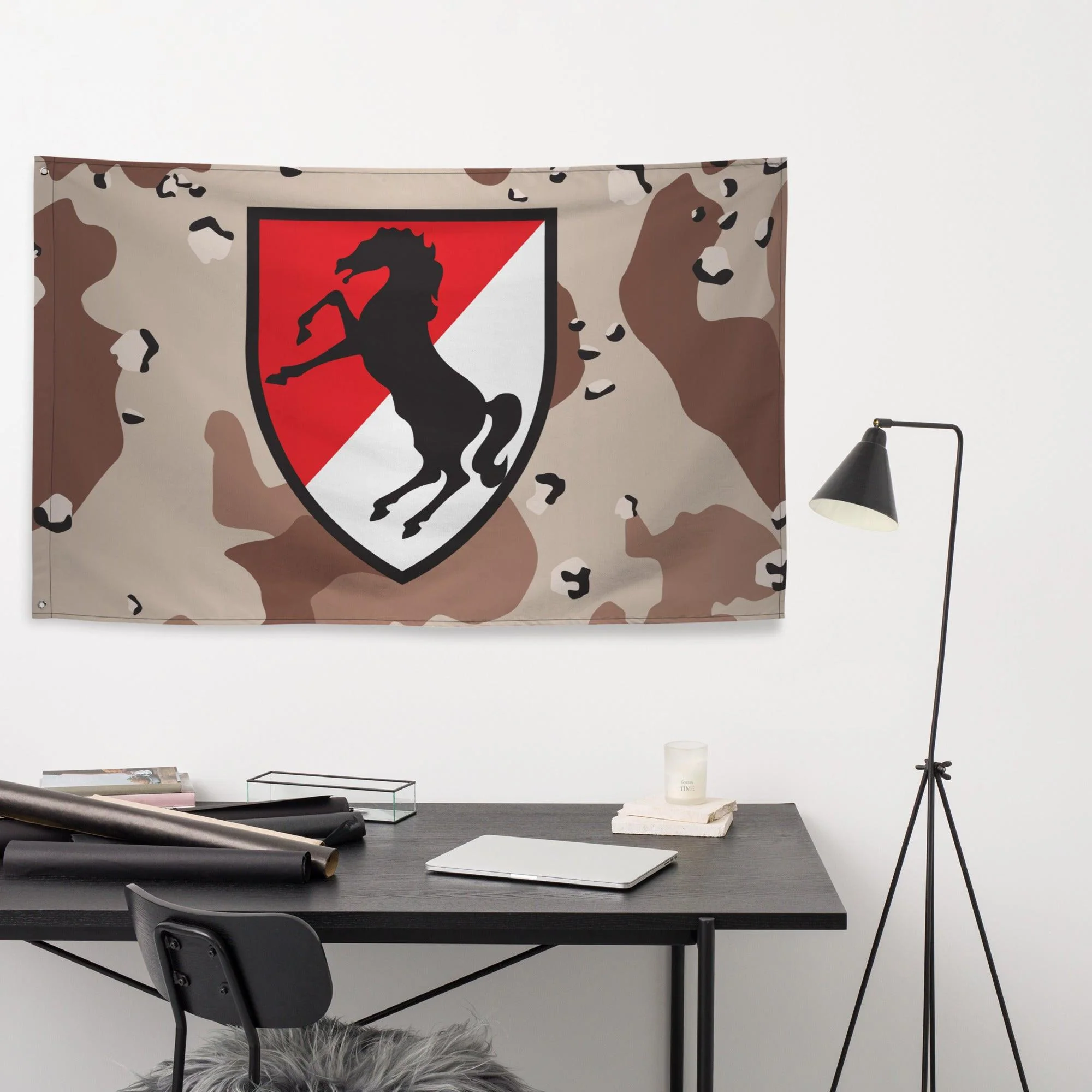 U.S. Army 11th ACR SSI Emblem Chocolate-Chip Camo Flag - Image 3